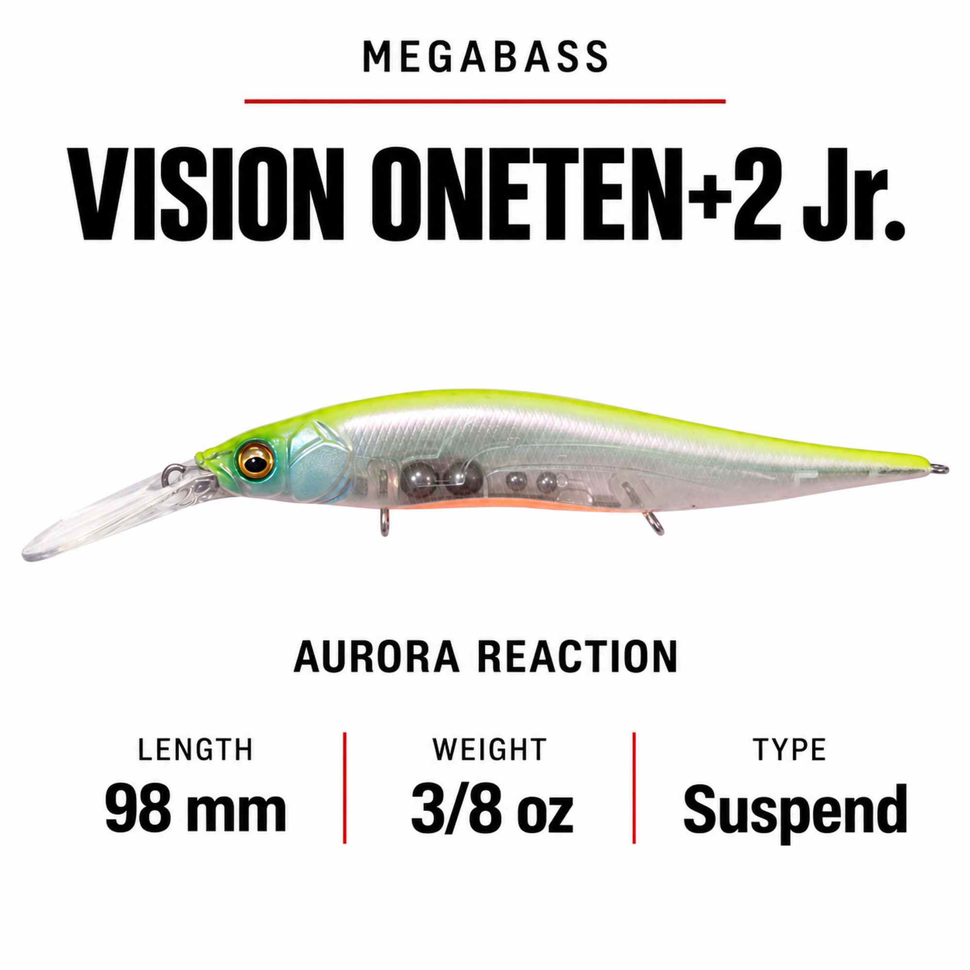 Megabass Vision 110 +2 JR Suspend Lure Aurora Reaction (7705)