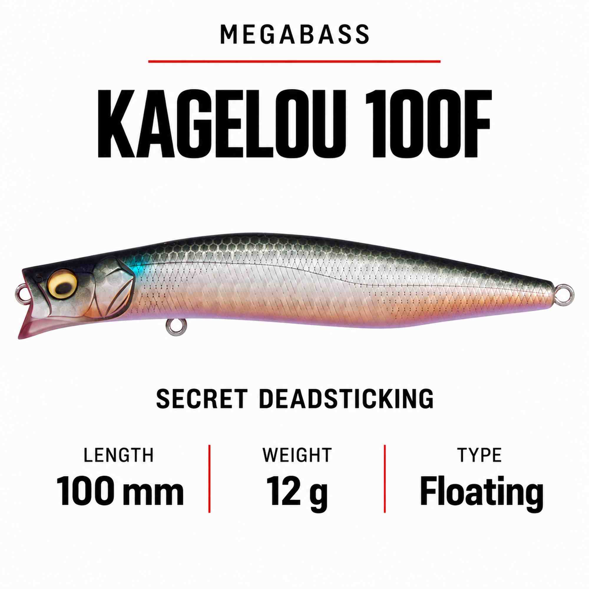 Megabass Kagelou 100F Floating Lure Secret Dead Sticking (9853)
