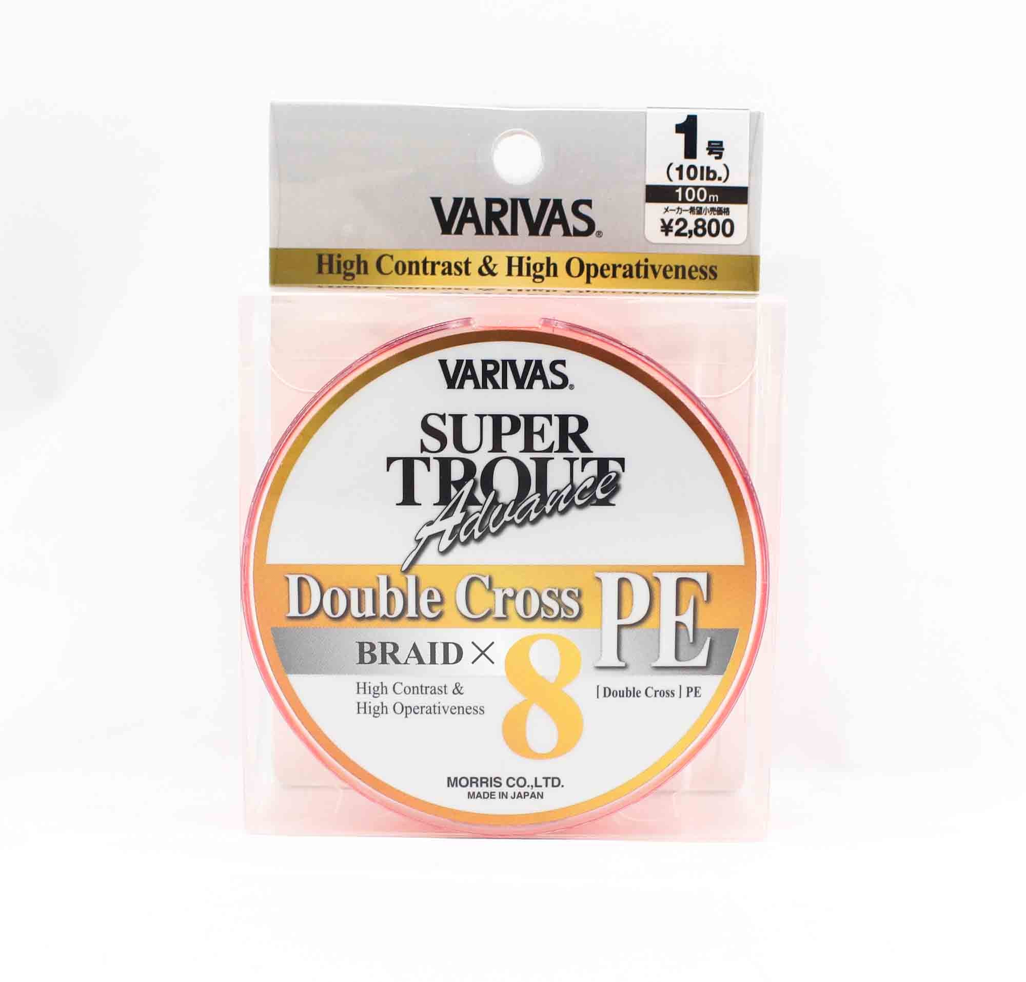 Varivas P.E Line Trout Advance Double Cross 100M Orange P.E 1 10lb (7317)