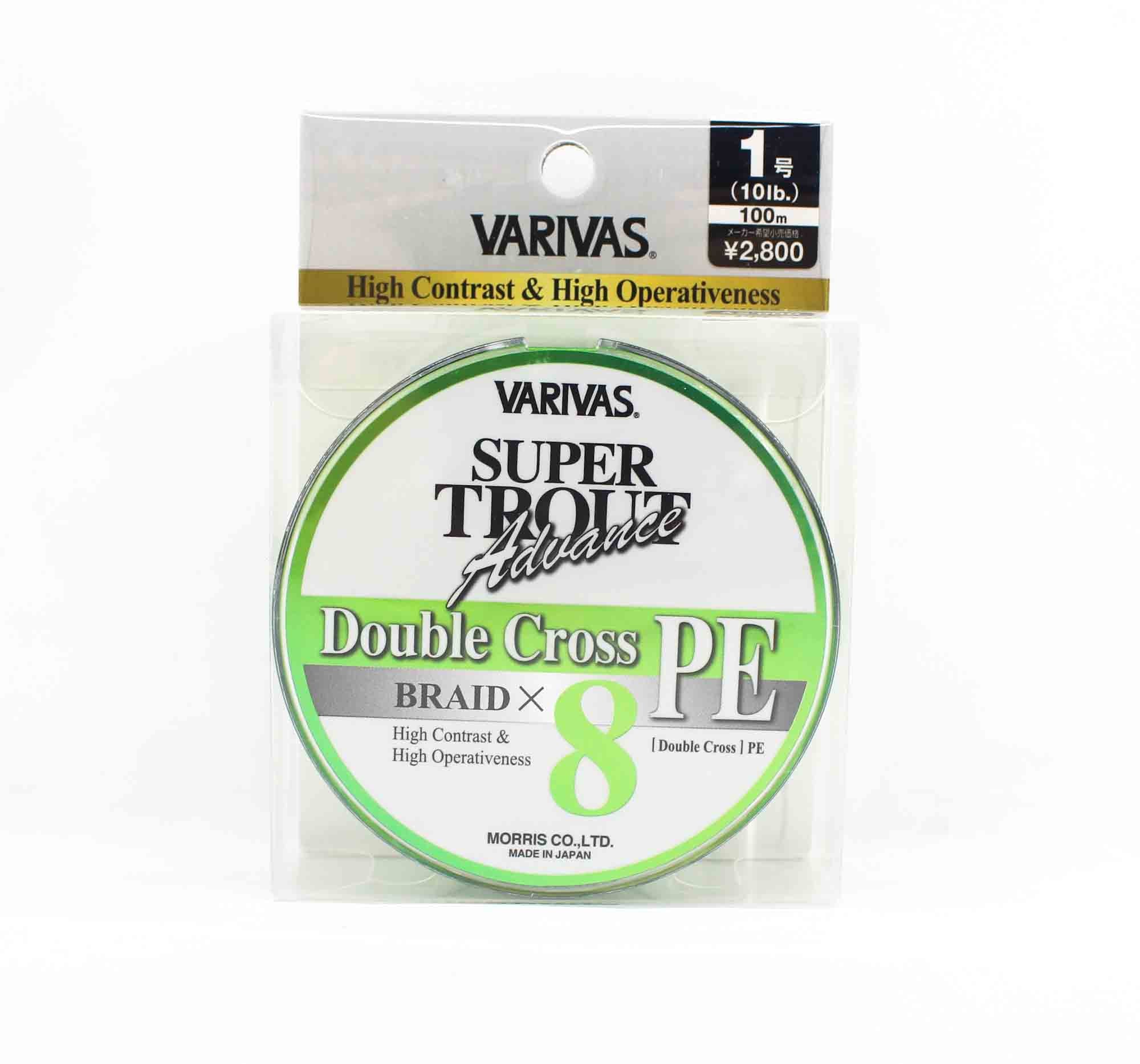 Varivas P.E Line Trout Advance Double Cross 100M Green P.E 1 10lb (7348)