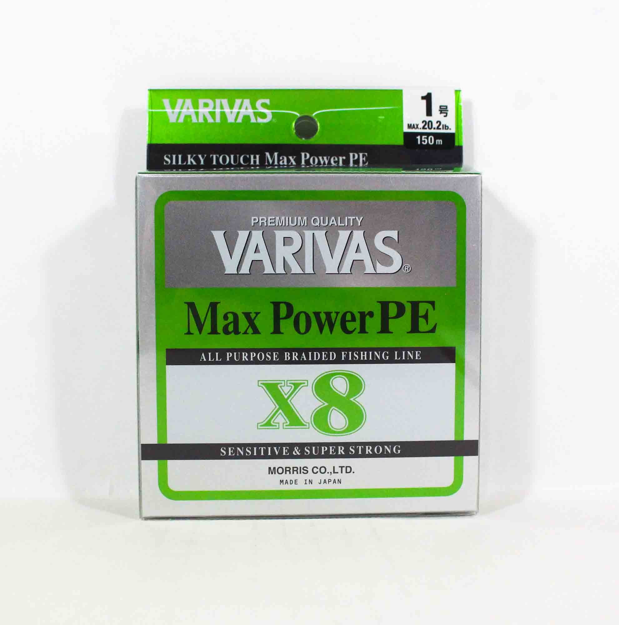 Varivas P.E Line Max Power X8 Lime Green 150m P.E 1 Max 20.2lb (0312)