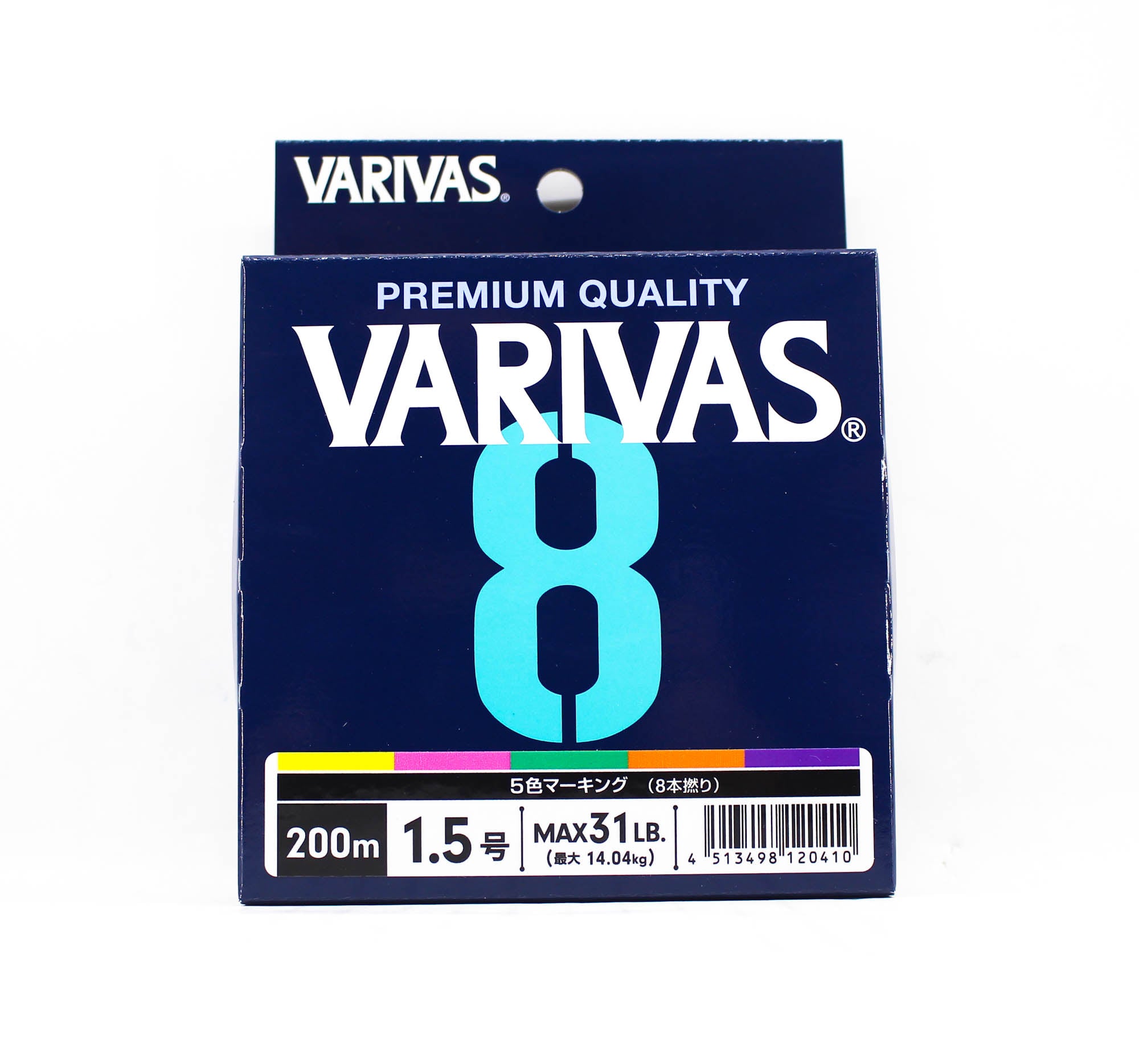 Varivas P.E Line Varivas 8 X8 Multi Color 200m P.E 1.5 Max 31lb (0410)