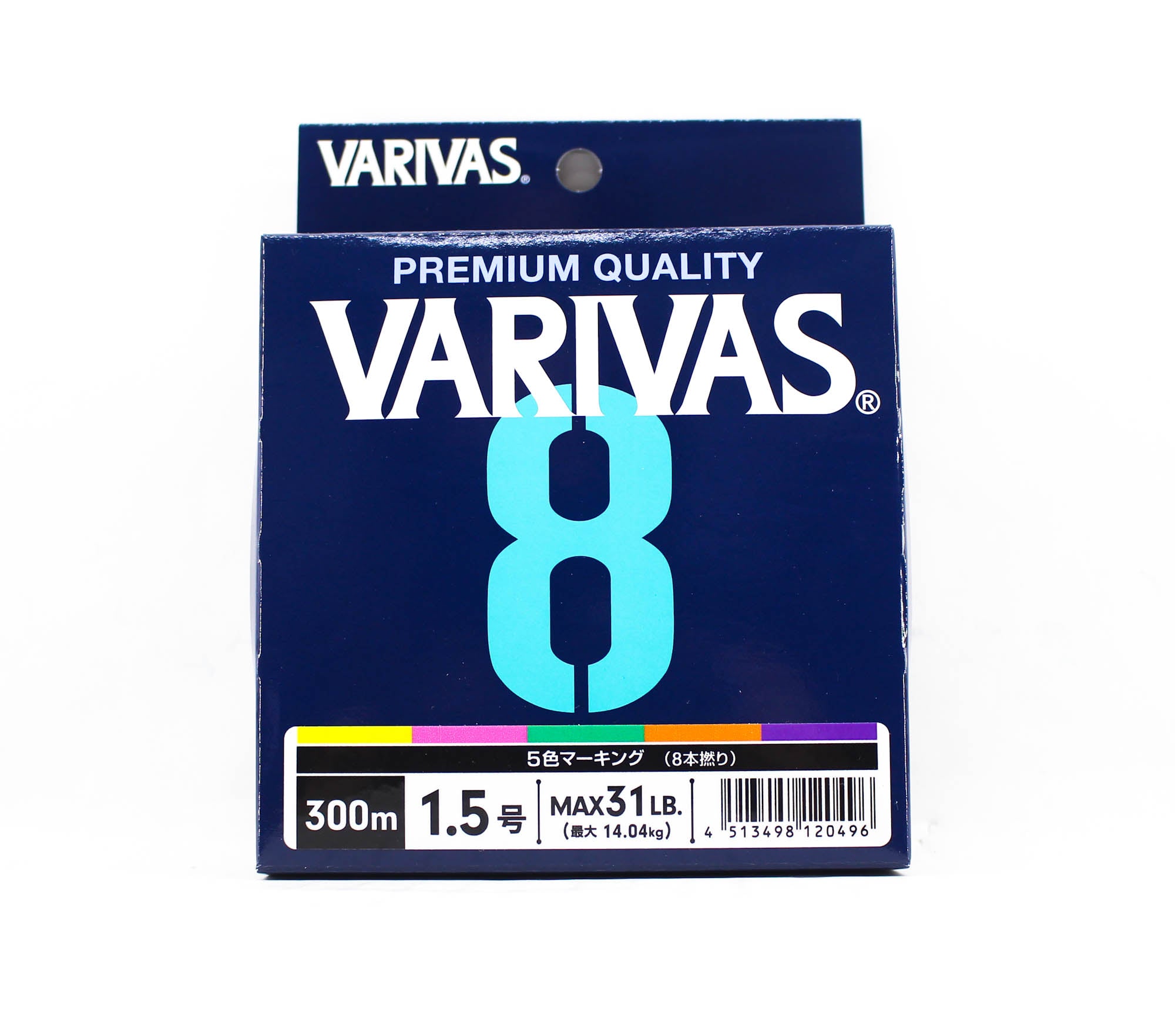 Varivas P.E Line Varivas 8 X8 Multi Color 300m P.E 1.5 Max 31lb (0496)