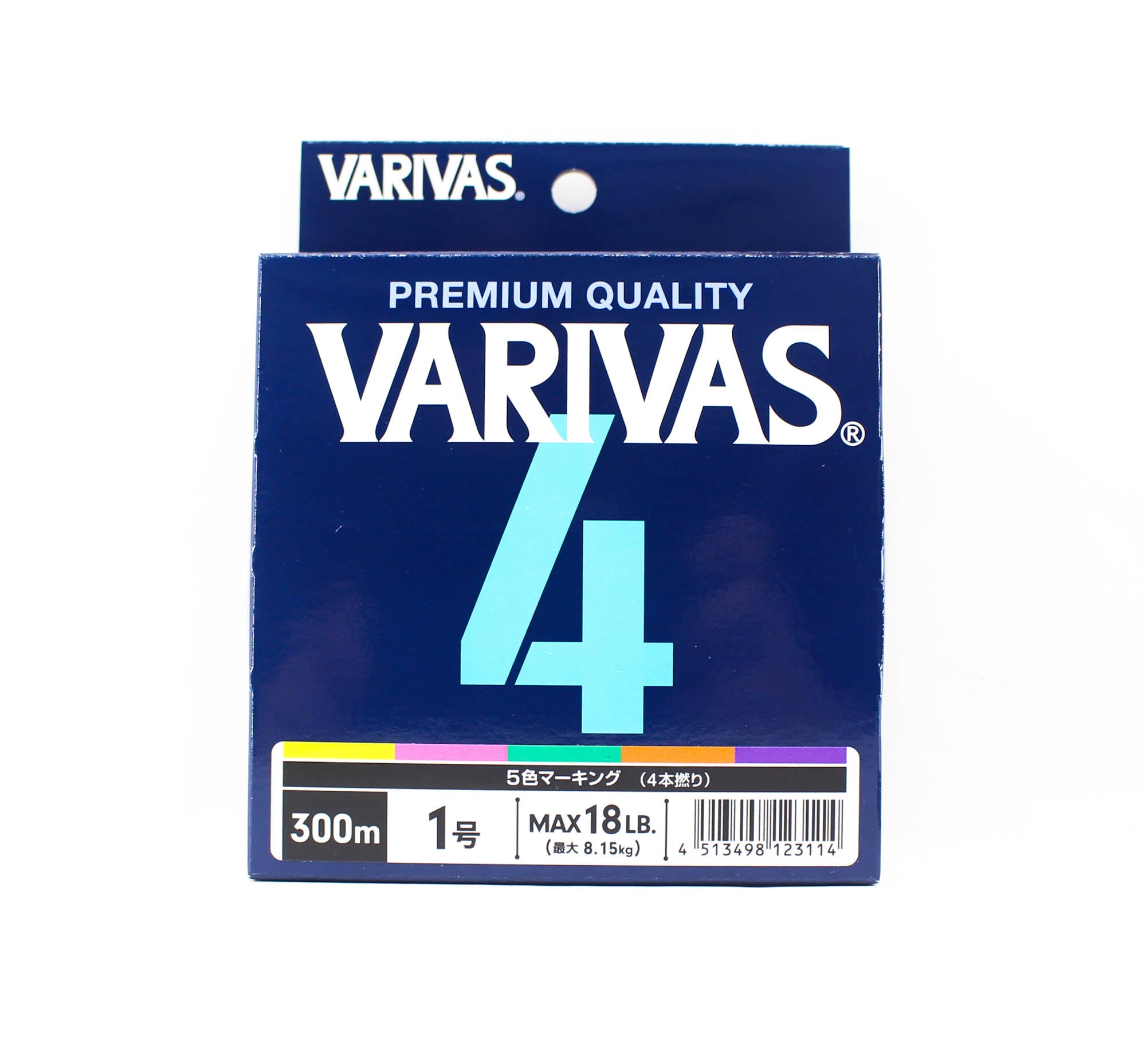 Varivas P.E Line Varivas 4 X4 Multi Color 300m P.E 1 Max 18lb (3114)