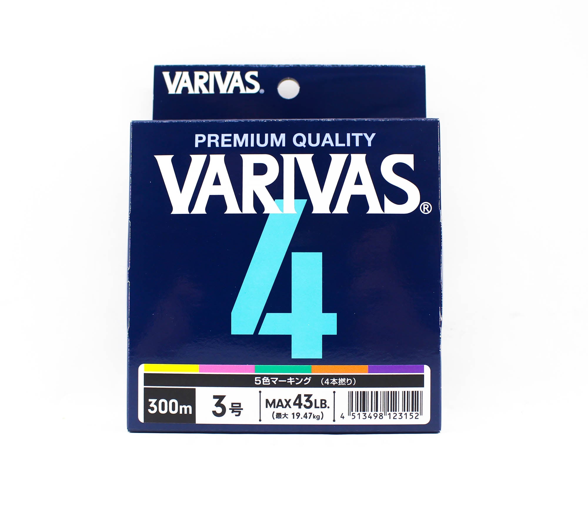 Varivas P.E Line Varivas 4 X4 Multi Color 300m P.E 3 Max 43lb (3152)