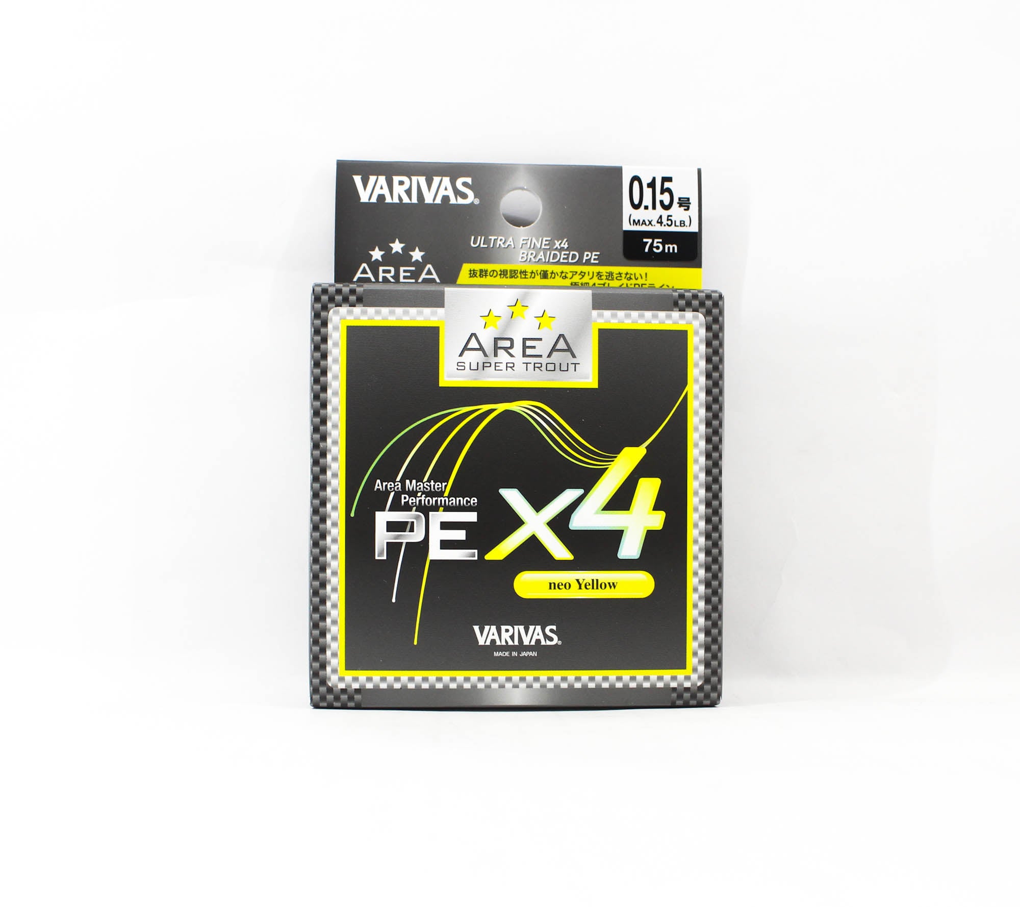 Varivas P.E Line Super Trout Area PE X4 Yellow 75m P.E 0.15 Max4.5lb (7983