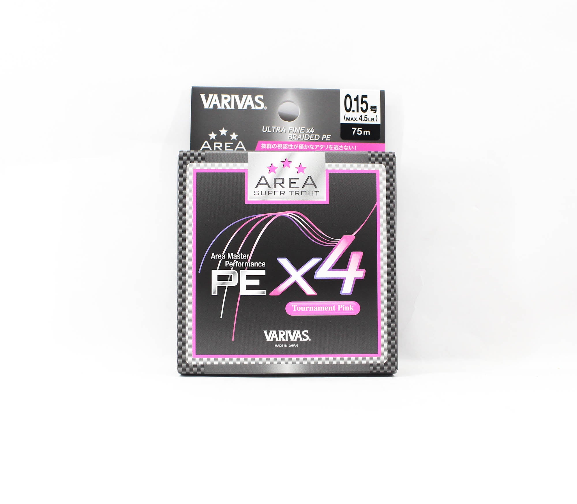 Varivas P.E Line Super Trout Area PE X4 Pink 75m P.E 0.15 Max 4.5lb (8027)