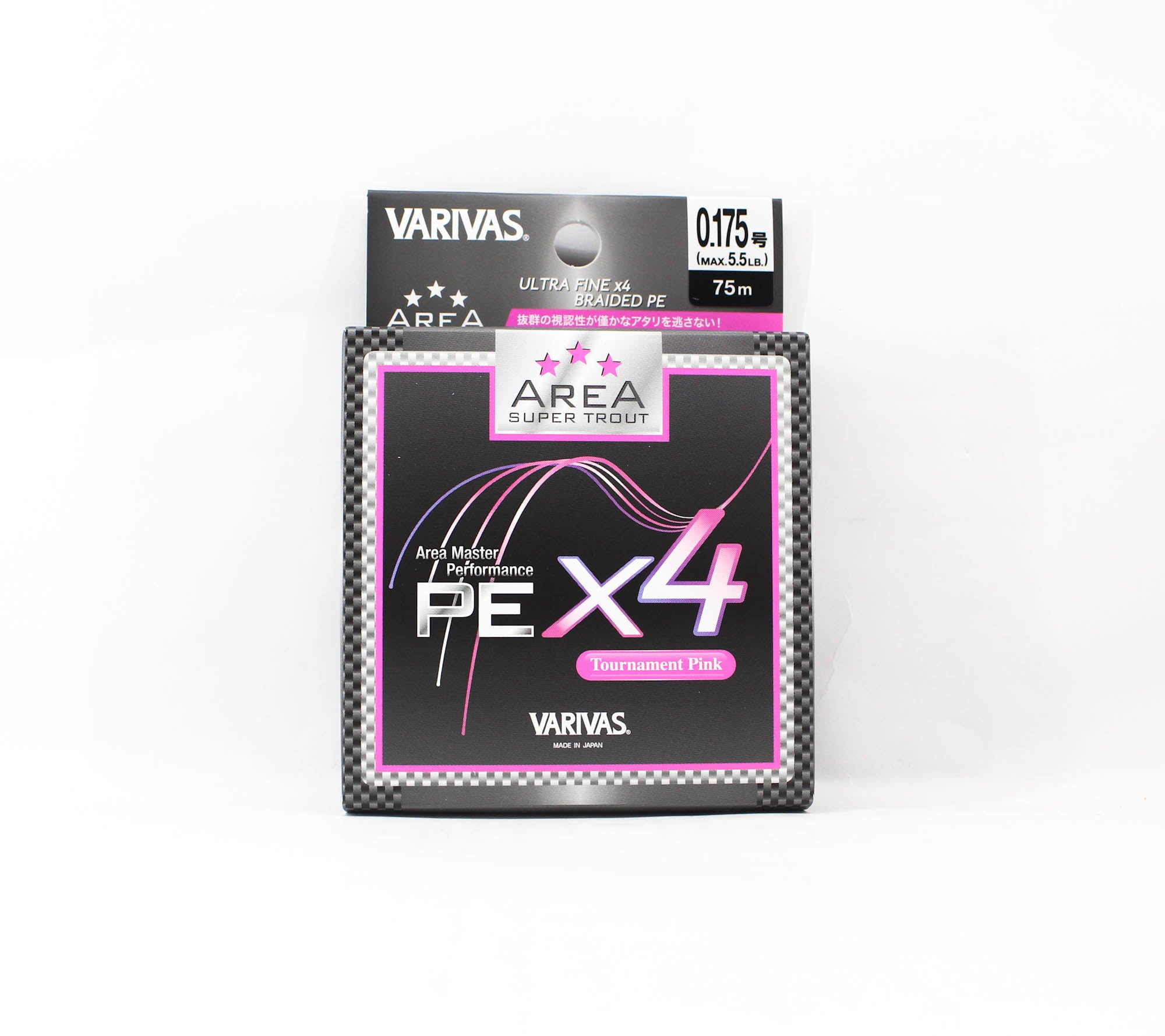 Varivas P.E Line Super Trout Area PE X4 Pink 75m P.E 0.175 Max 5.5lb (8034)