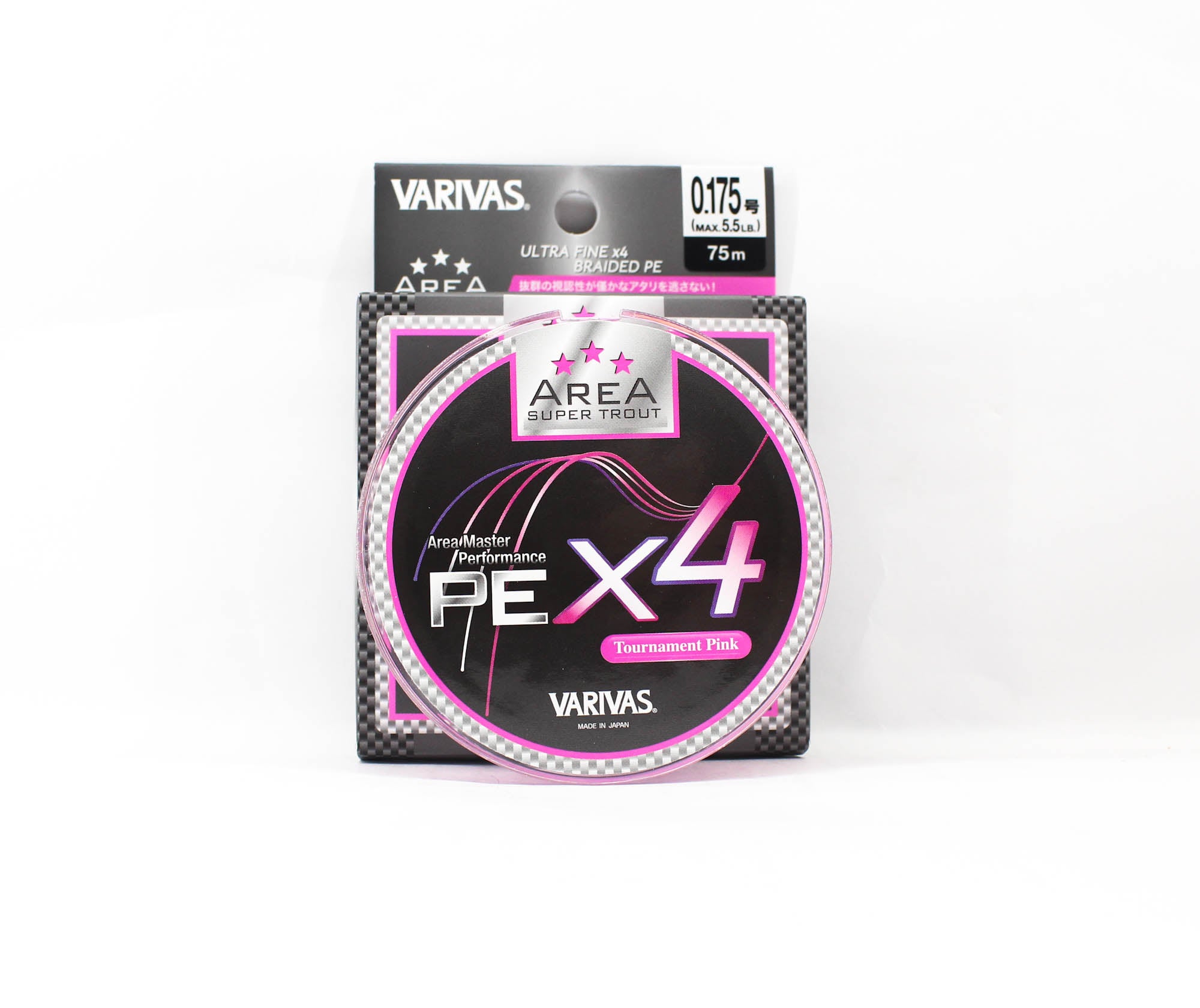 Varivas P.E Line Super Trout Area PE X4 Pink 75m P.E 0.175 Max 5.5lb (8034)