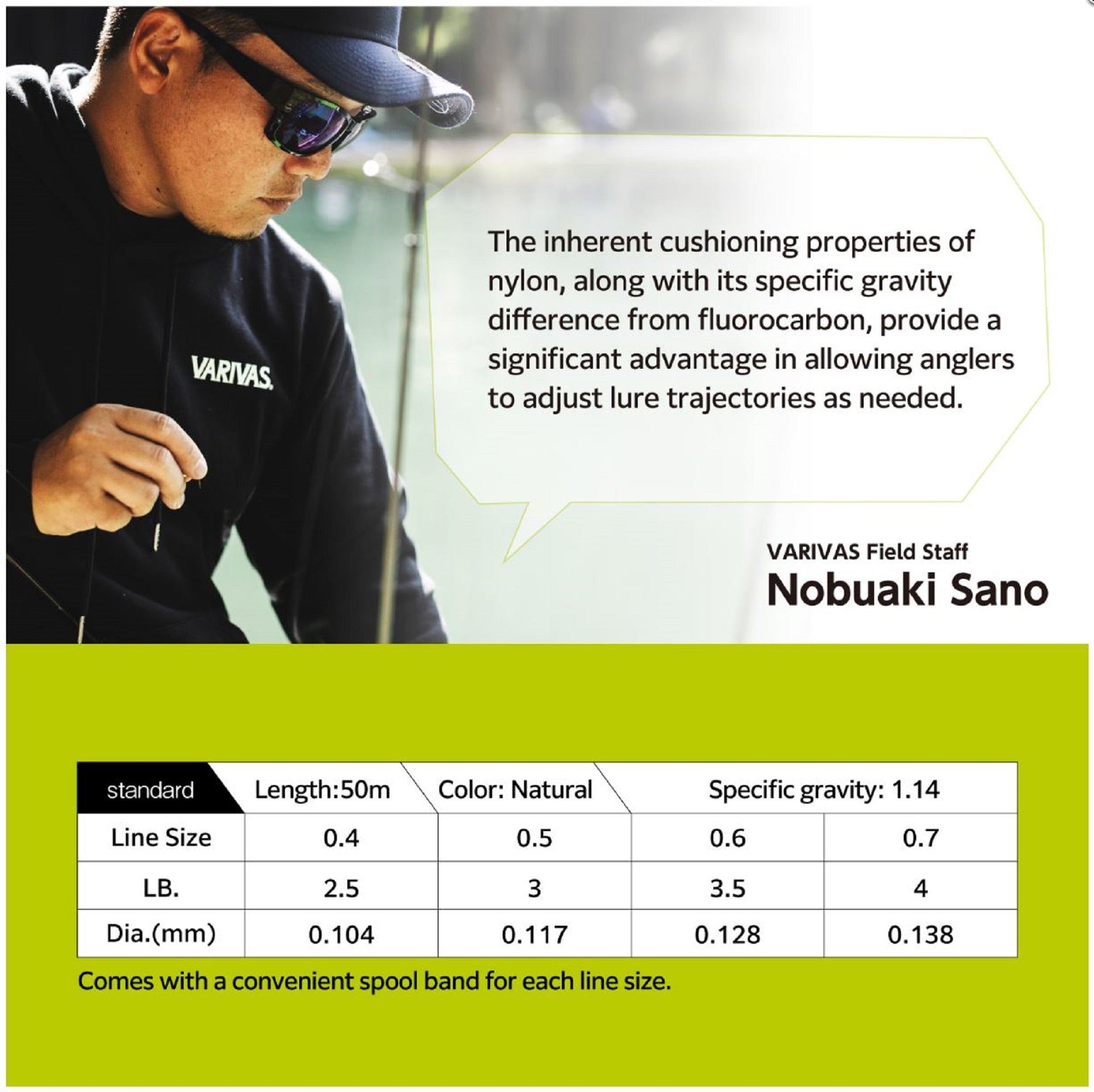 Varivas Nylon Super Trout Area SVG2 Shock Leader Line 50m 2.5lb (9758)