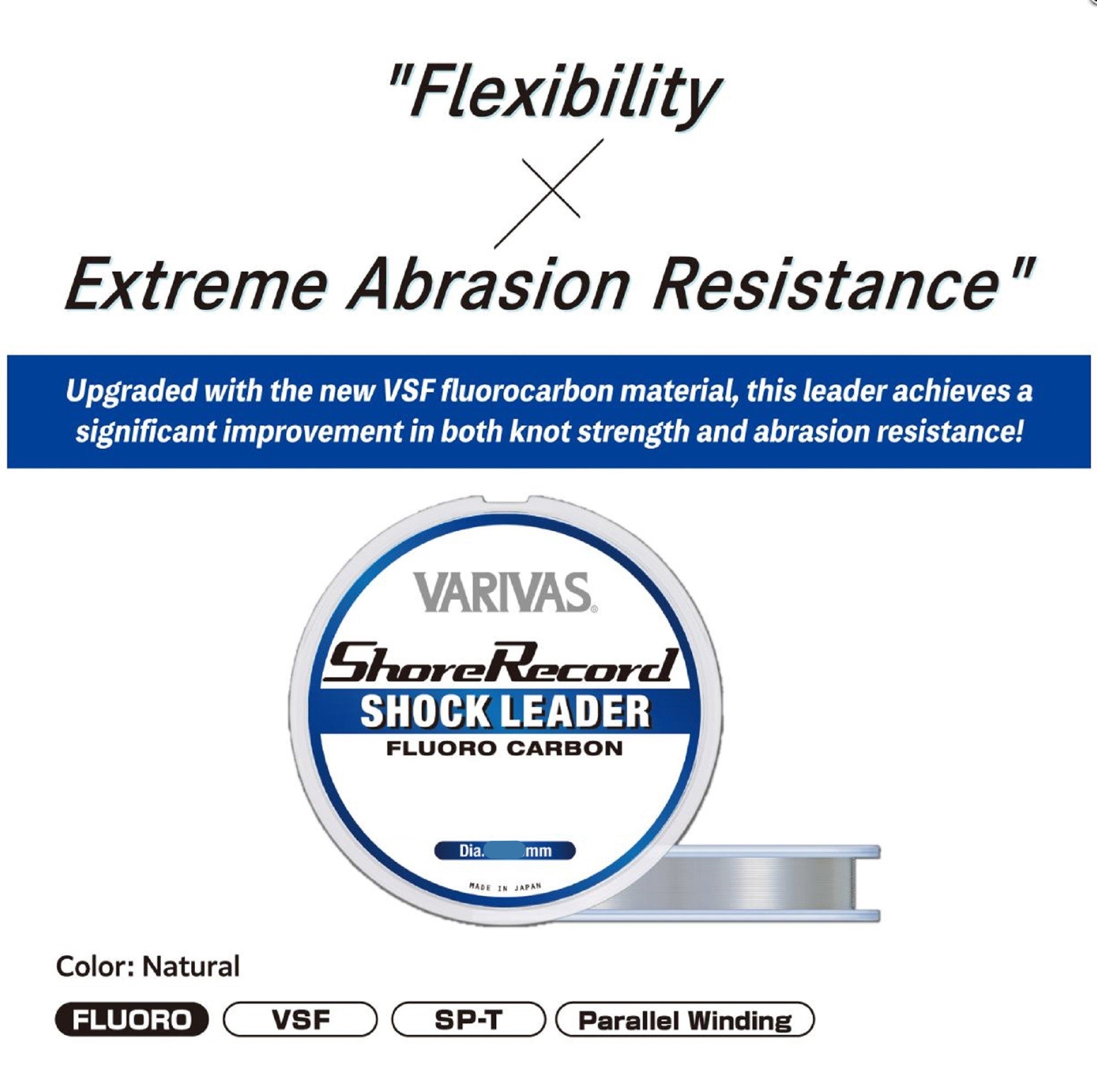 Varivas Fluorocarbon Shore Record Shock Leader Line 30m 30lb (9963)