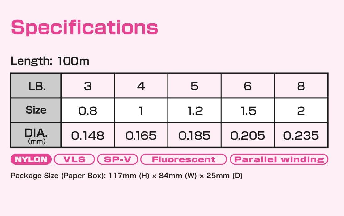 Varivas Nylon Super Trout Advance Twitch Master Line 100m 8lb Pink (0211)