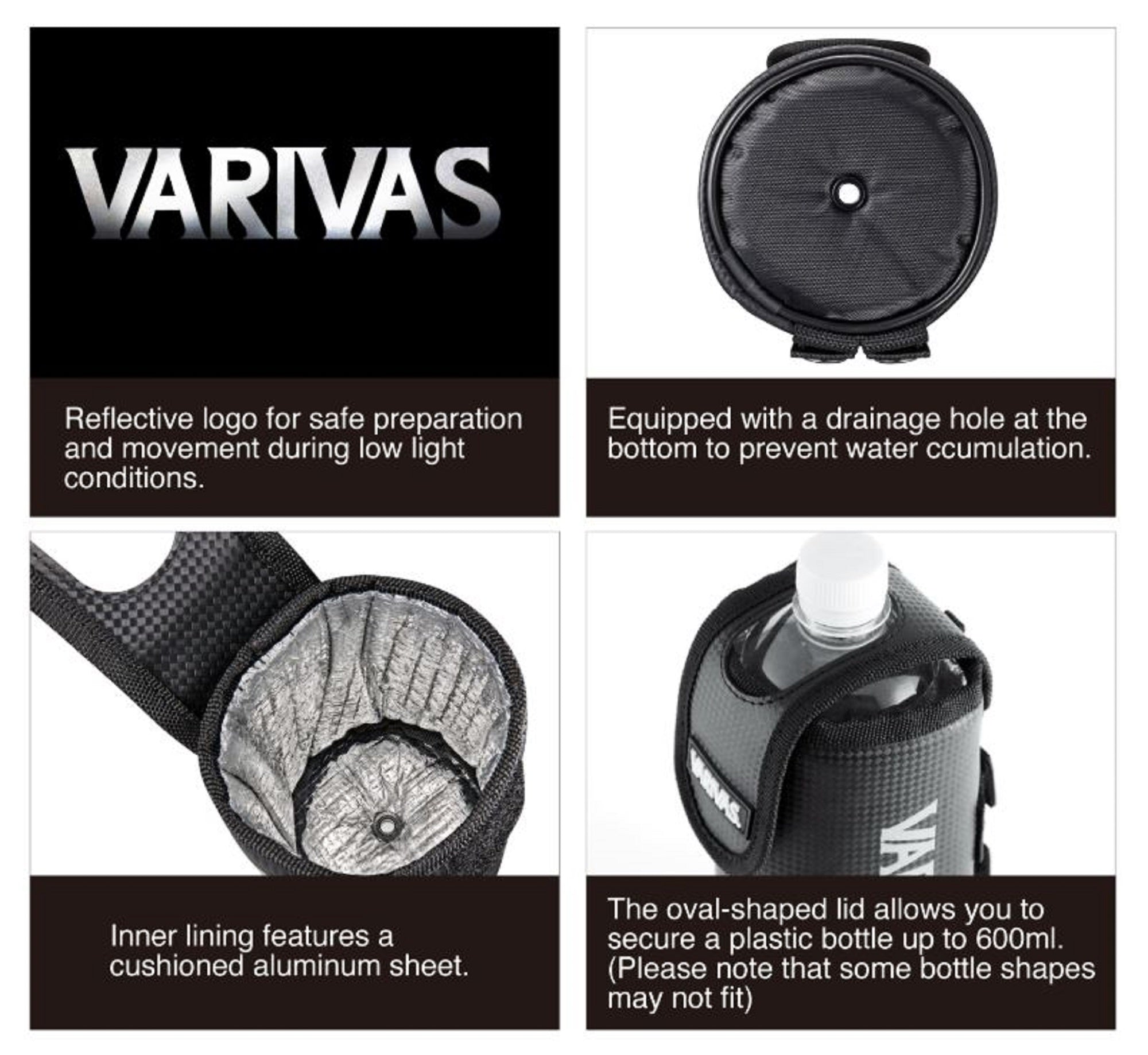 Varivas VAAC-75 Bottle Holder 2-Way Black (0365)