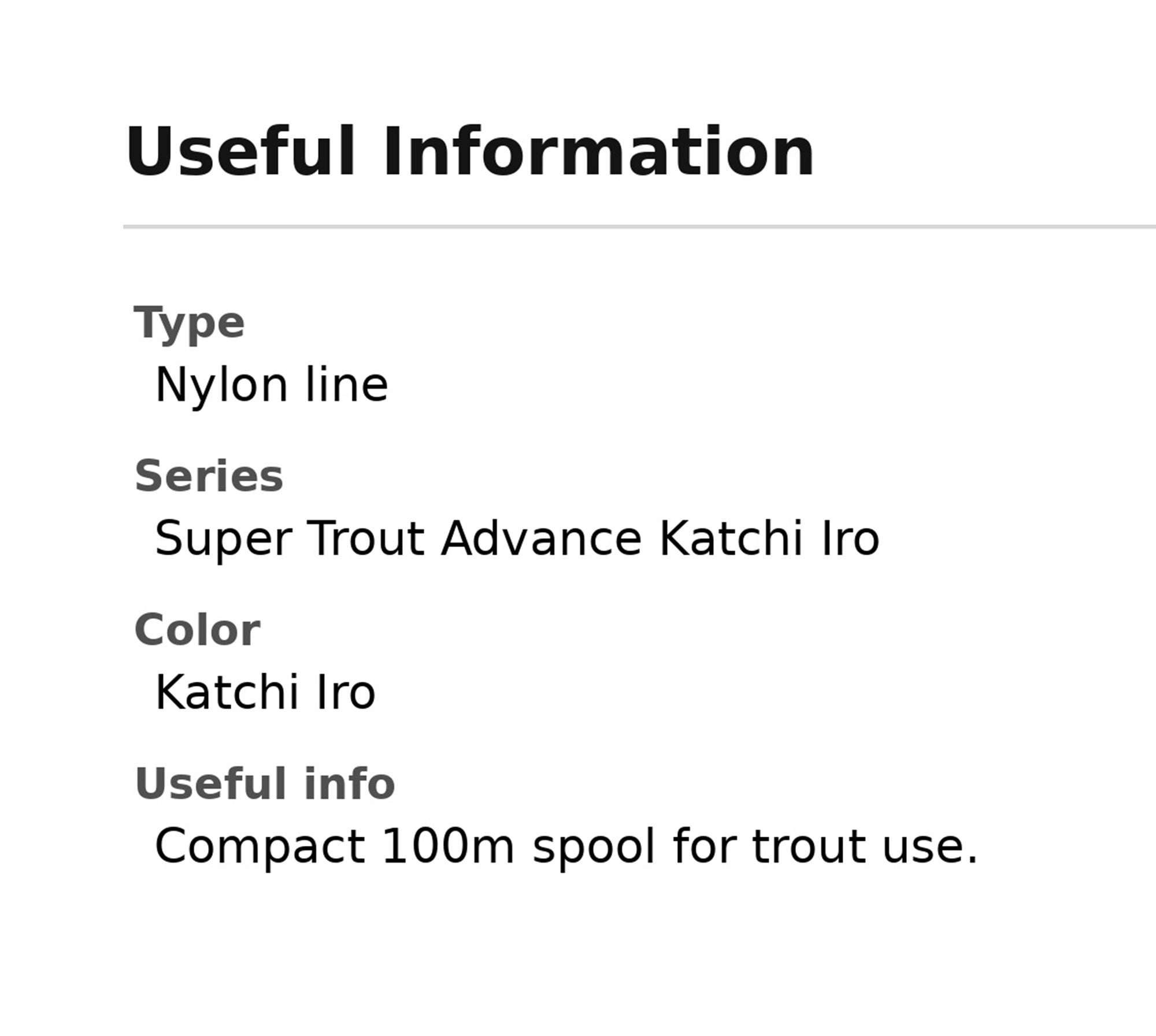 Varivas Nylon Super Trout Advance Katchi Iro Line 100m 6lb (0624)