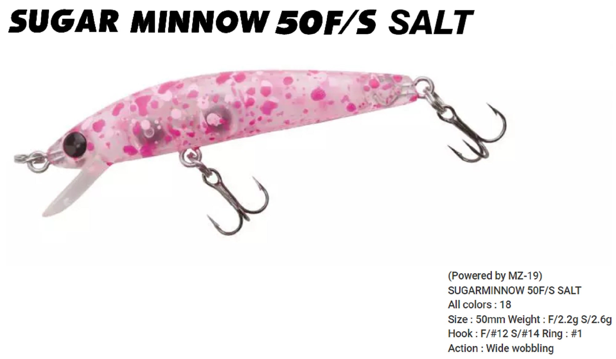 Bassday Sugar Minnow 50S Salt Sinking Lure 2.6 grams C-443 (0955)
