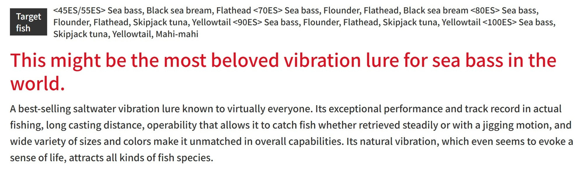 Bassday Range Vibe 70 ES Extra Sinking Vibration Lure WH-88 (0922)