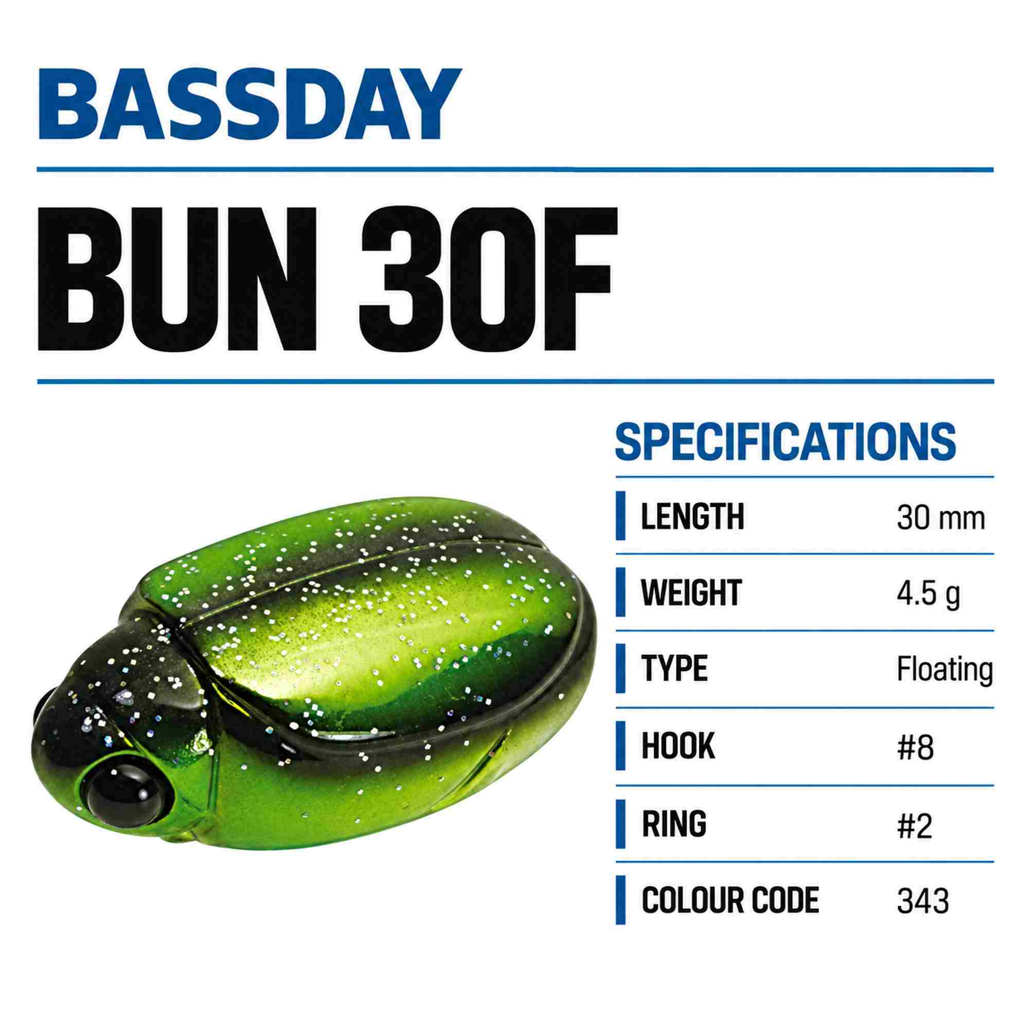 Bassday Beetle Bun 30F Floating Lure 4.5 grams 343 (3396)