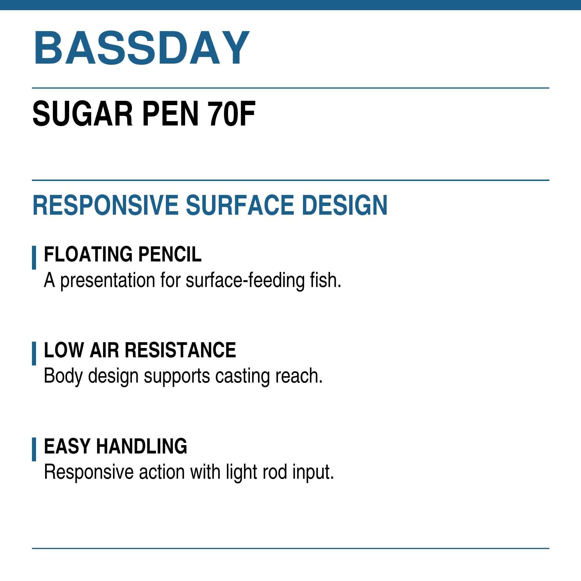 Bassday Sugar Pen 70F Floating Lure 4.3 grams M-16 (9026)