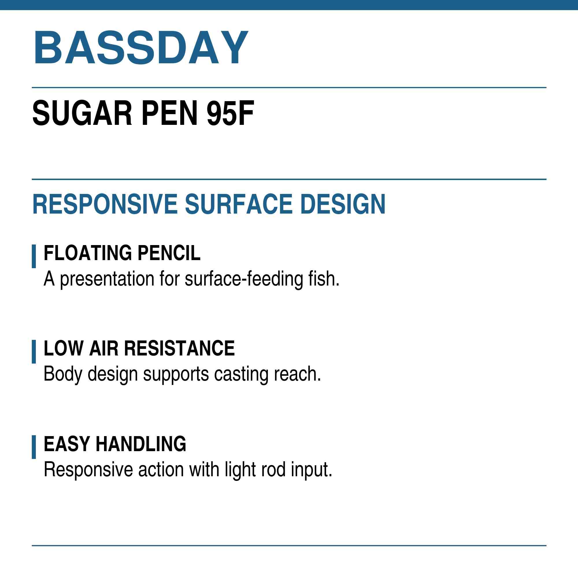Bassday Sugar Pen 95F Floating Lure 8.5 grams C-261 (1265)