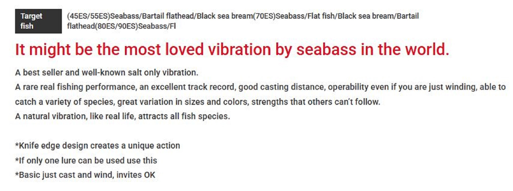 Bassday Range Vibe 45 ES Extra Sinking Vibration Lure P-04 (5300)