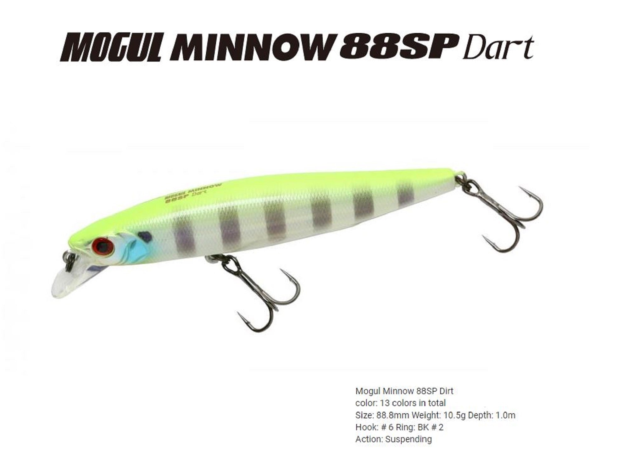 Bassday Mogul Minnow 88SP Dart Suspend Lure 10.5 grams P-432 (2201)