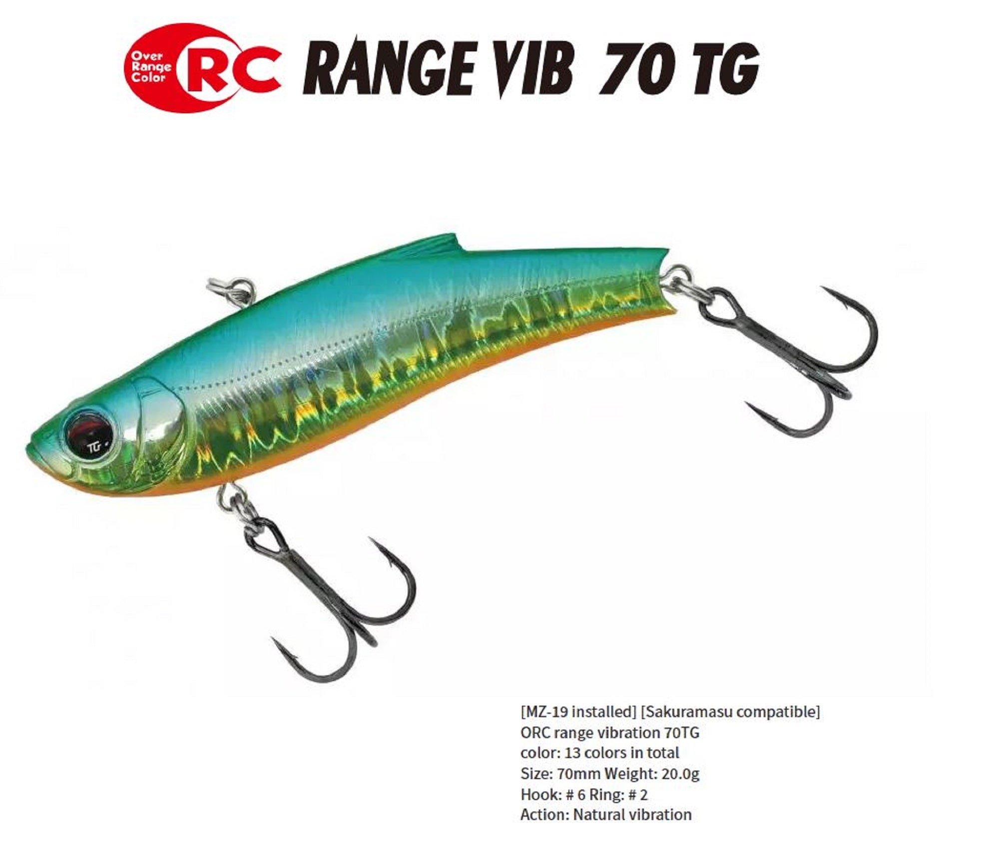 Bassday ORC Range Vibe 70 TG Extra Sinking Vibration Lure FL-339 (9100)