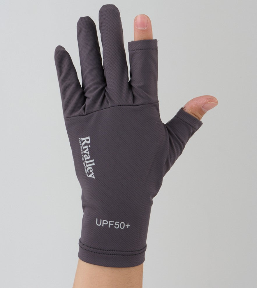 RBB Rivally 5458 Gloves UV Protection Fishing 2C Size L Gray (1320)