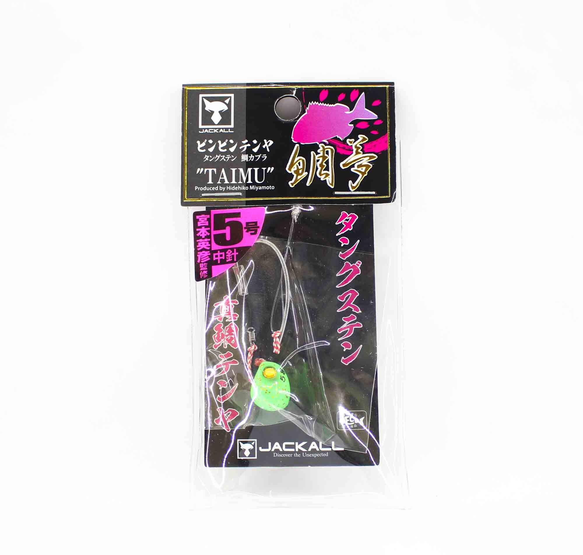 Jackall Bin Bin Tenya Taimu Tungsten No. 5M/18 grams Chart Glow (4980)