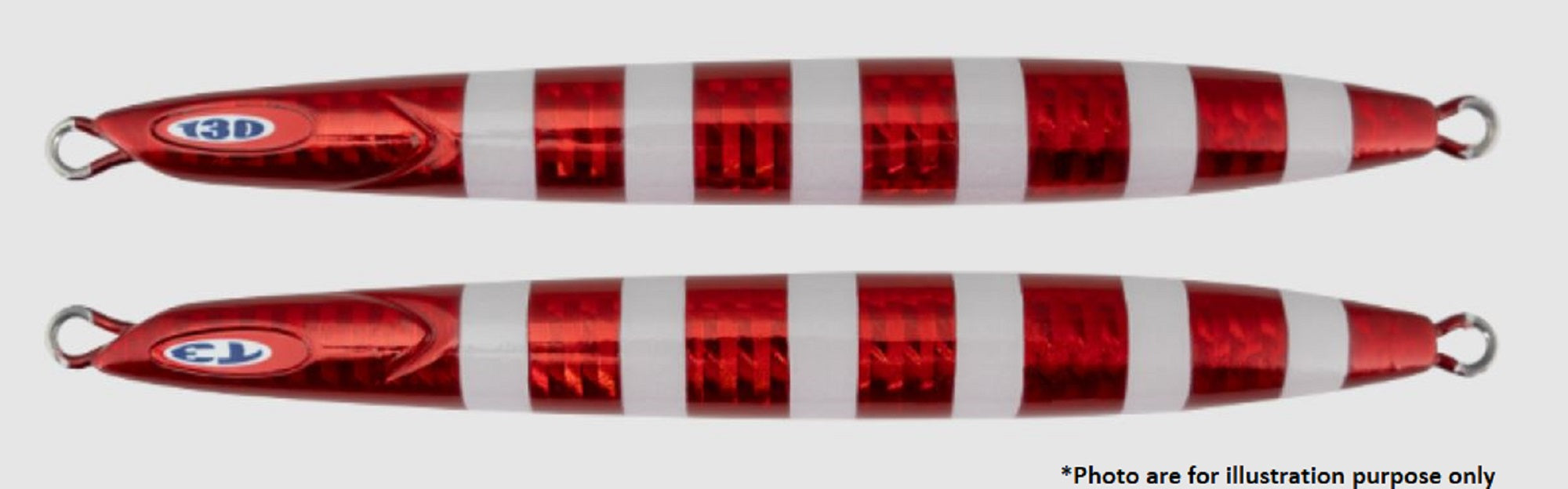 Jackall Metal Jig Anchovy Type 3 Flutter 250 grams HL Red Glow (0163)