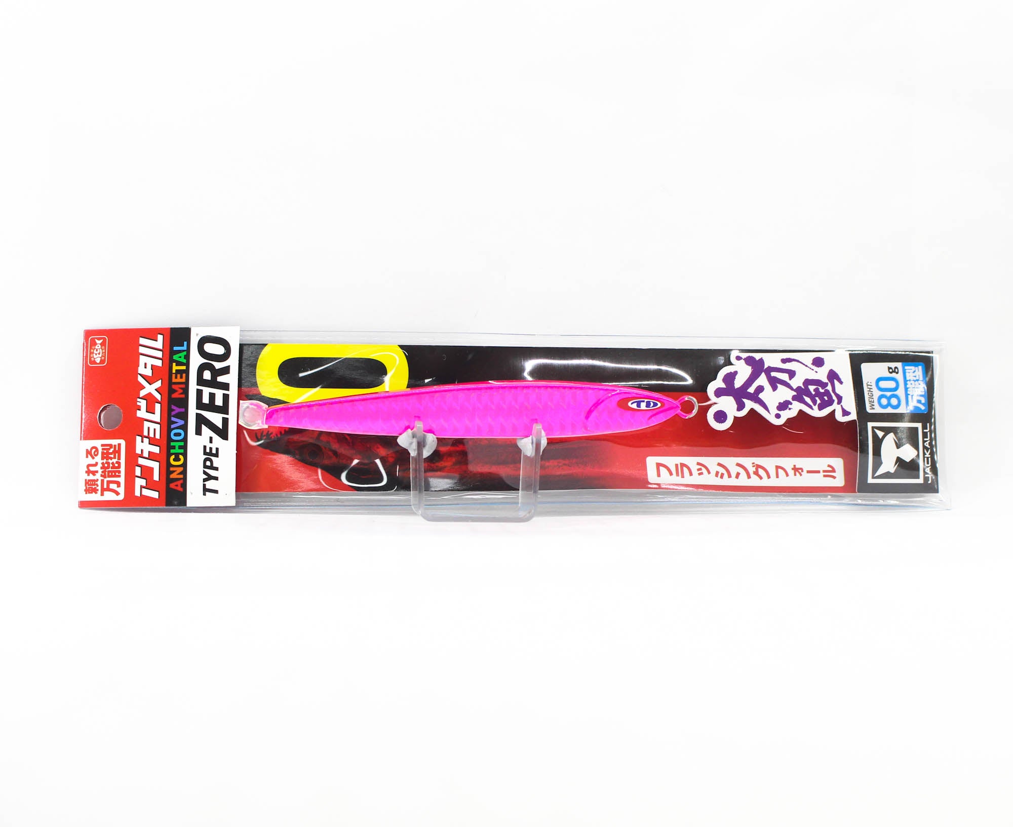 Jackall Metal Jig Anchovy Type 0 Flush Fall 80g Pink Glow Stripe (8083)