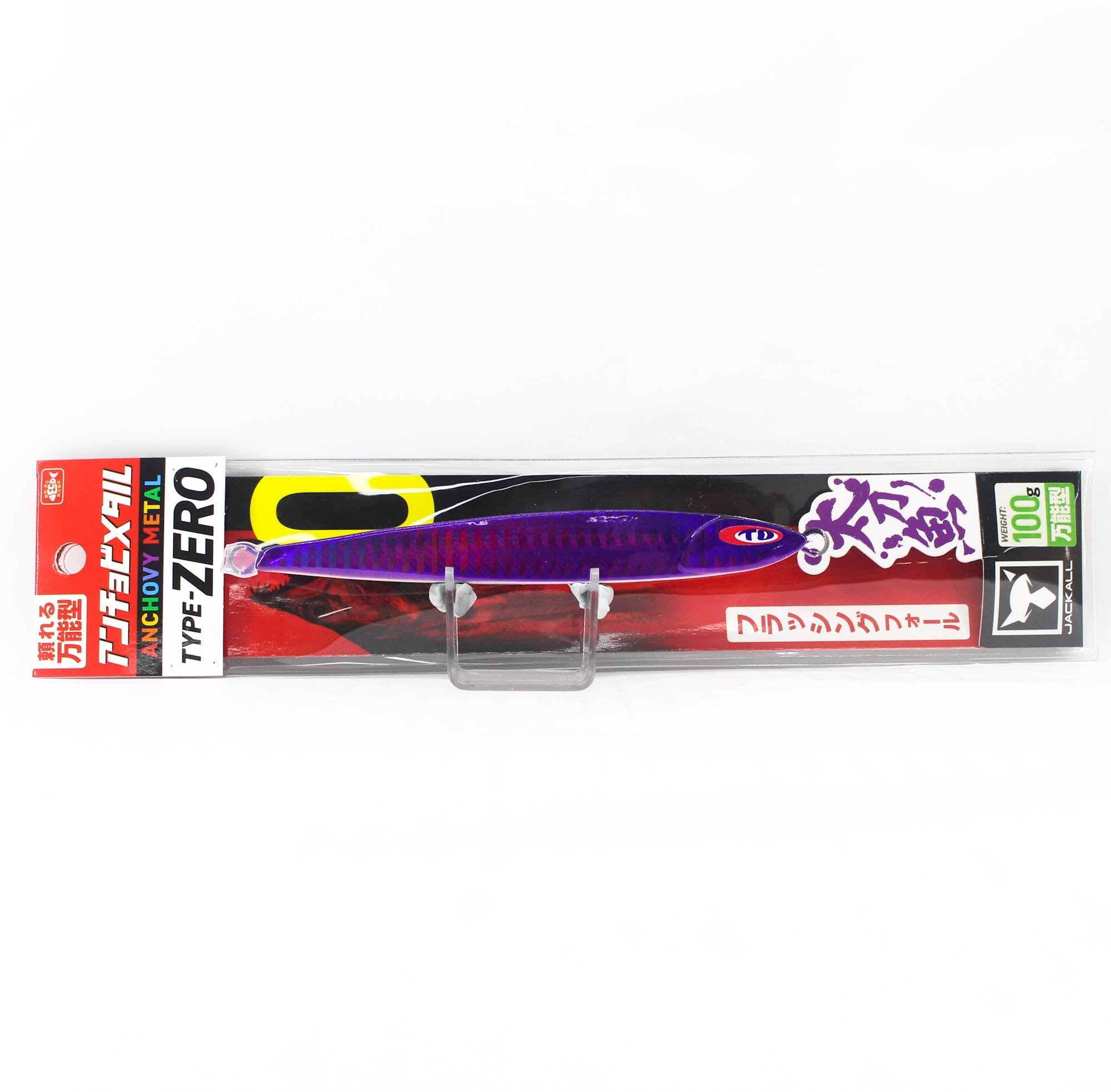 Jackall Metal Jig Anchovy Type 0 Flush Fall 100g Purple Glow Stripe (8175)