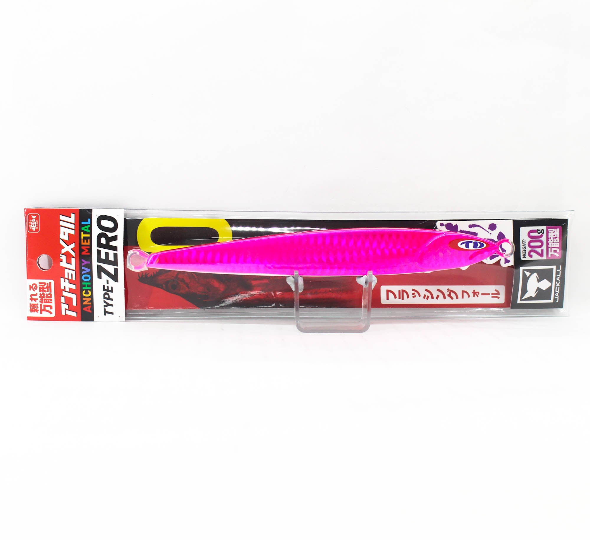 Jackall Metal Jig Anchovy Type 0 Flush Fall 200g Pink Glow Stripe (8489)