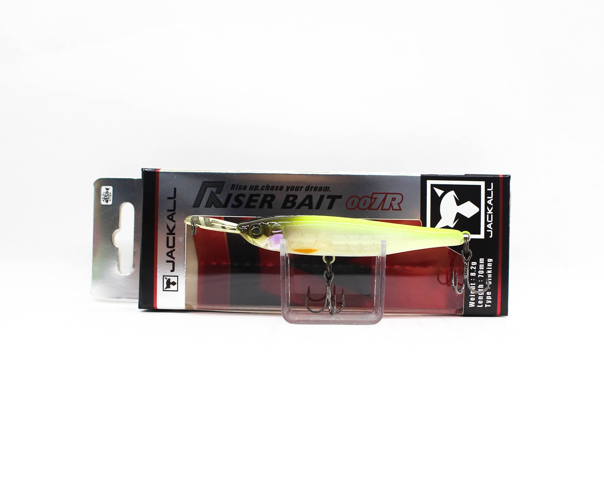 Jackall Riser Bait 007R 70mm Topwater Sinking Lure Chart Back Pearl (9127)