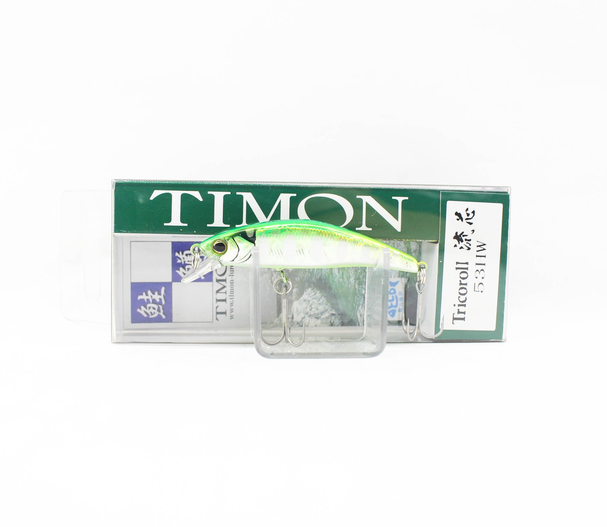 Jackall Timon Tricoroll Ryushin 53 HW Sinking Lure Flash Green Back