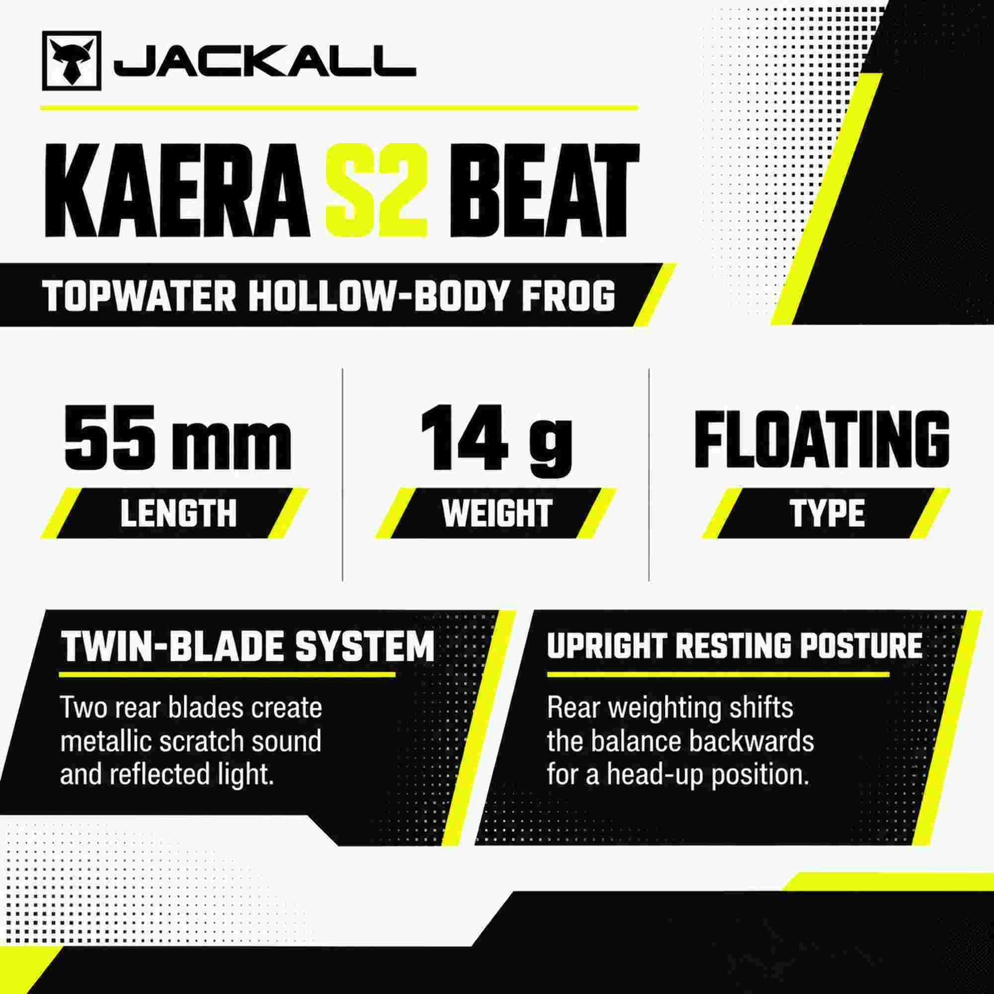 Jackall Kaera S2 Beat Frog Soft 55 mm 14 grams Floating Lure Yadoku (0596)