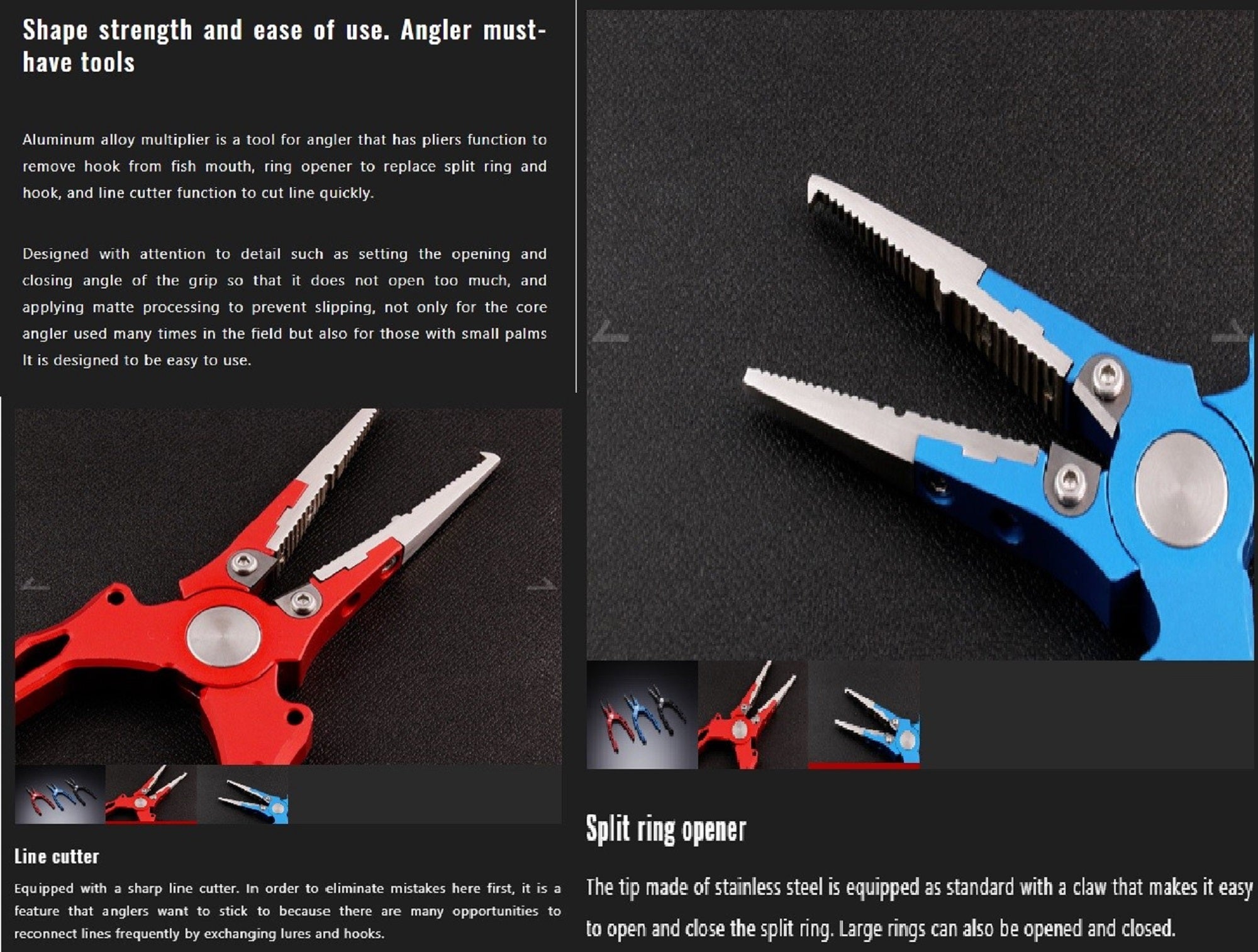 Jackall Fishing Pliers Split Ring Aluminium 84 grams 170mm Blue (2422)