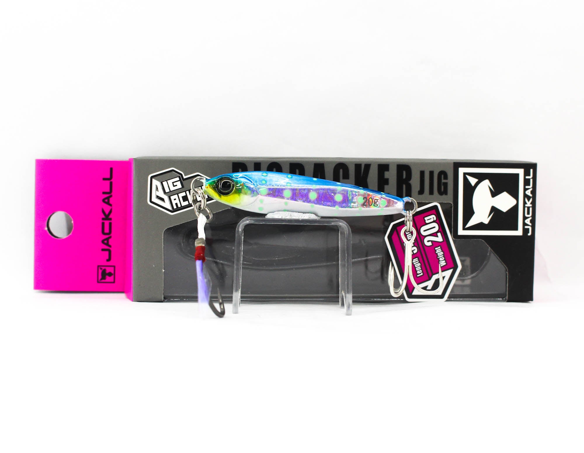 Jackall Metal Jig Big Backer 20 grams Blue Pink Glow Dot (2859)