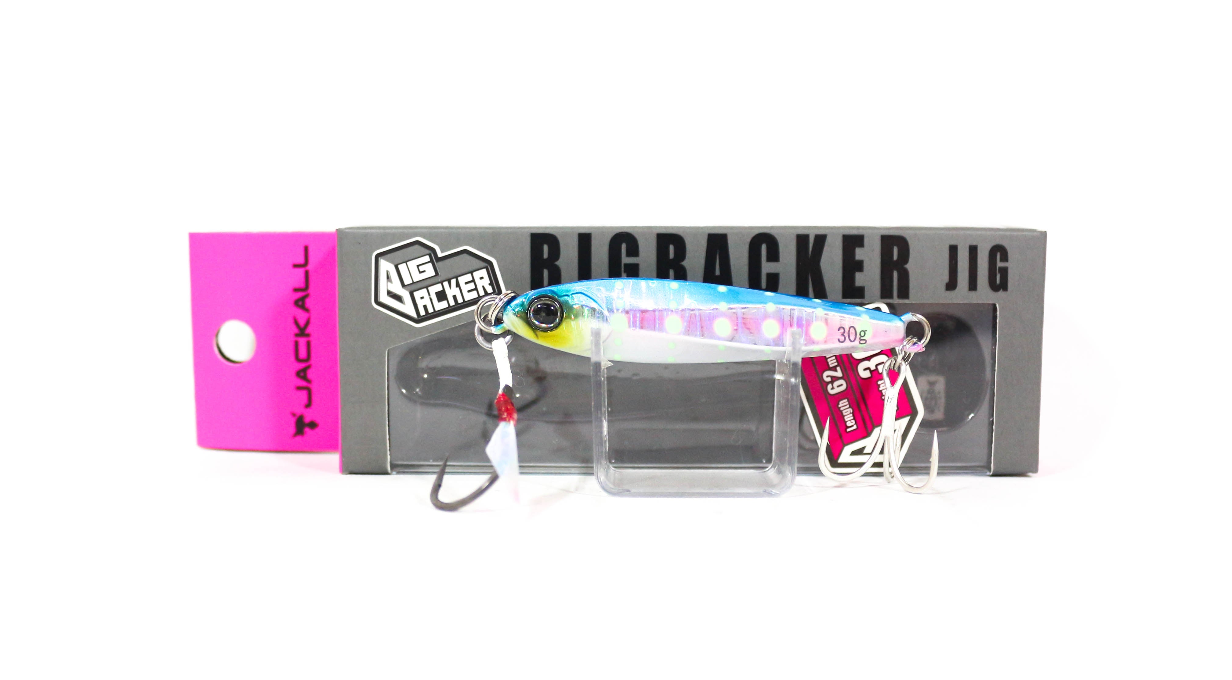 Jackall Metal Jig Big Backer 30 grams Blue Pink Glow Dot (2880)