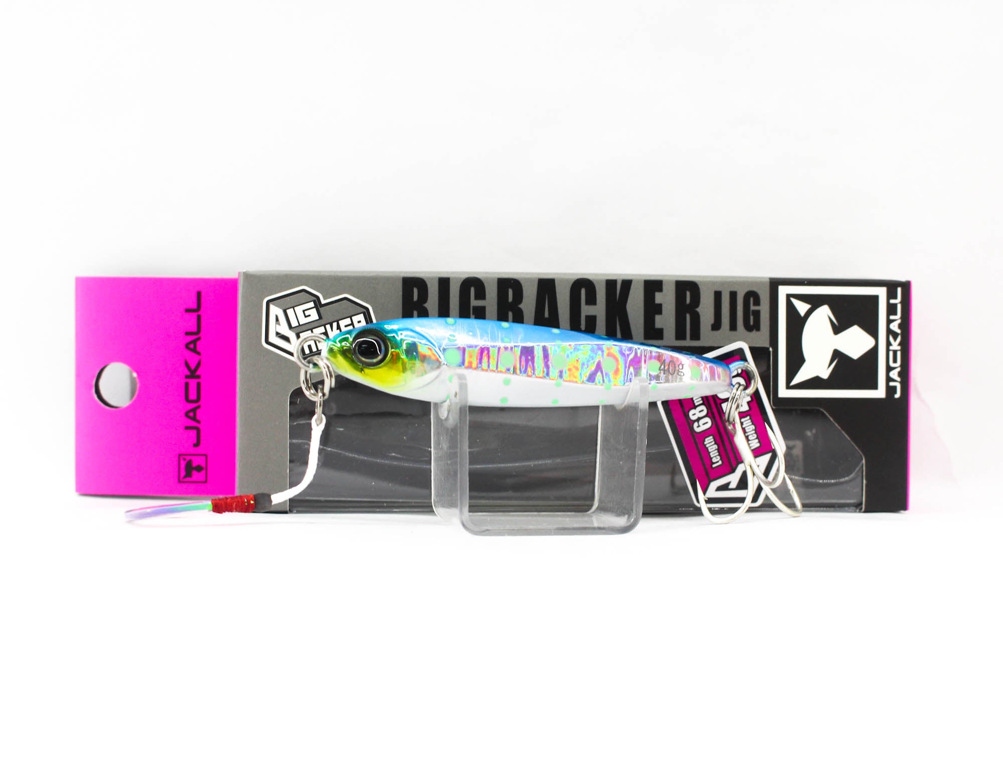 Jackall Metal Jig Big Backer 40 grams Blue Pink Glow Dot (2910)