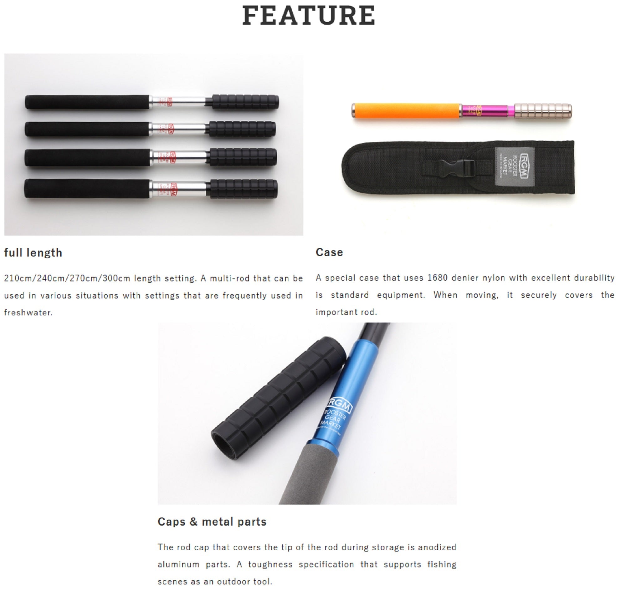 Jackall RGM Rod Pole Telescopic Spec 1 240cm Red (6413)