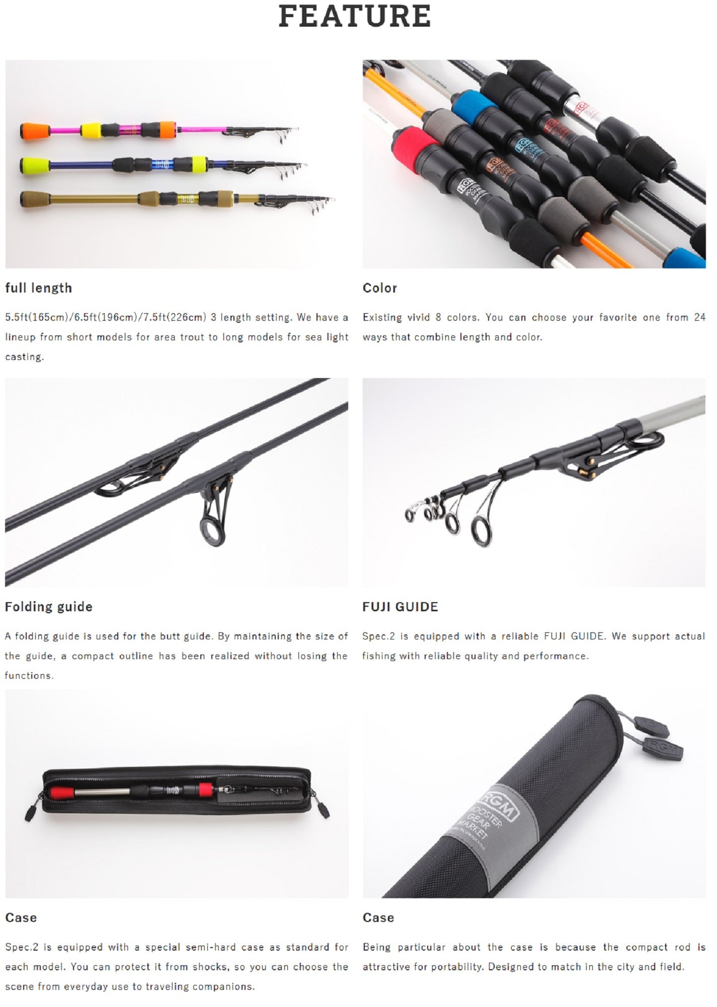 Jackall RGM Rod Spinning Telescopic Spec 2/7.5 2.26m Black (6673)