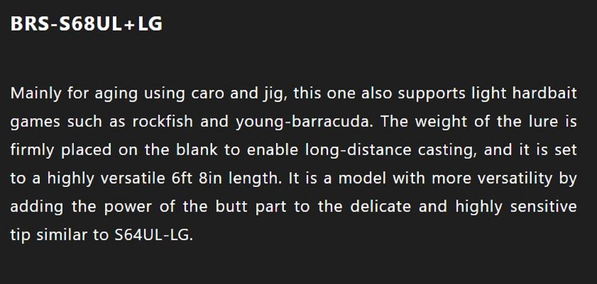 Jackall Rod Spinning BRS Bay River Surf BRS-S68UL+LG (6283)