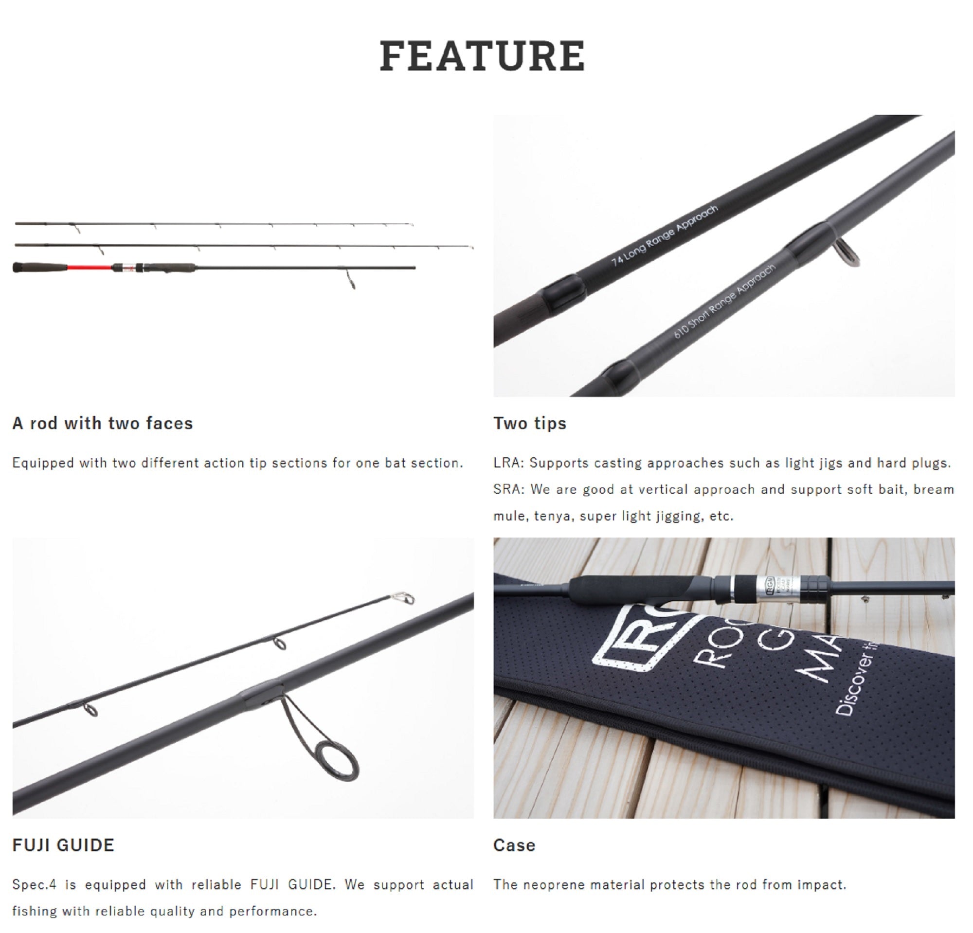 Jackall RGM Rod Spinning Spec 4 2.08-2.24m Double Tip 4 2Pc BL SI (2533)