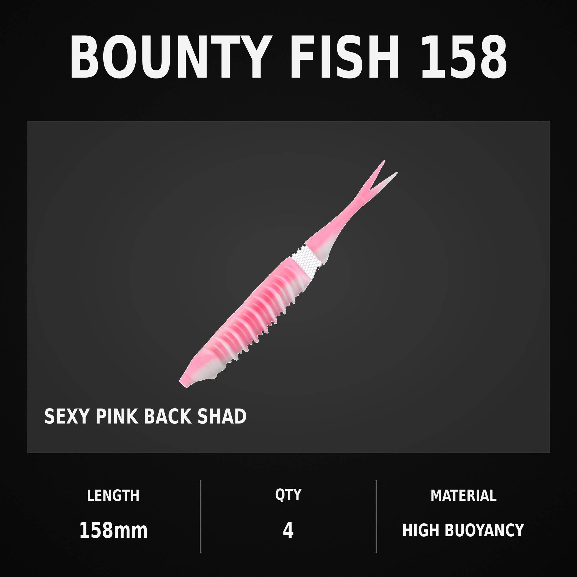 Jackall Soft Lure Bounty Fish 158mm Sexy Pink Back Shad (0200)