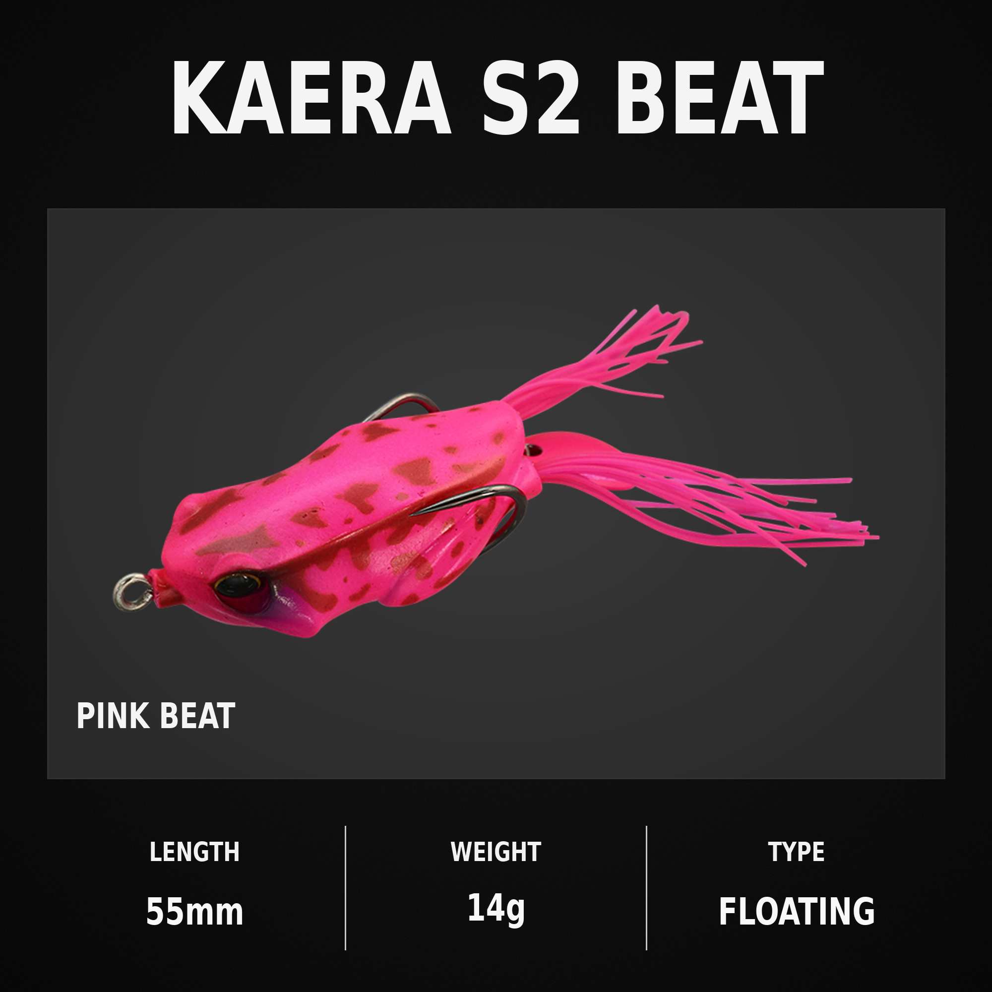 Jackall Kaera S2 Beat Frog Soft 55 mm 14 grams Floating Lure Pink Be (1474)