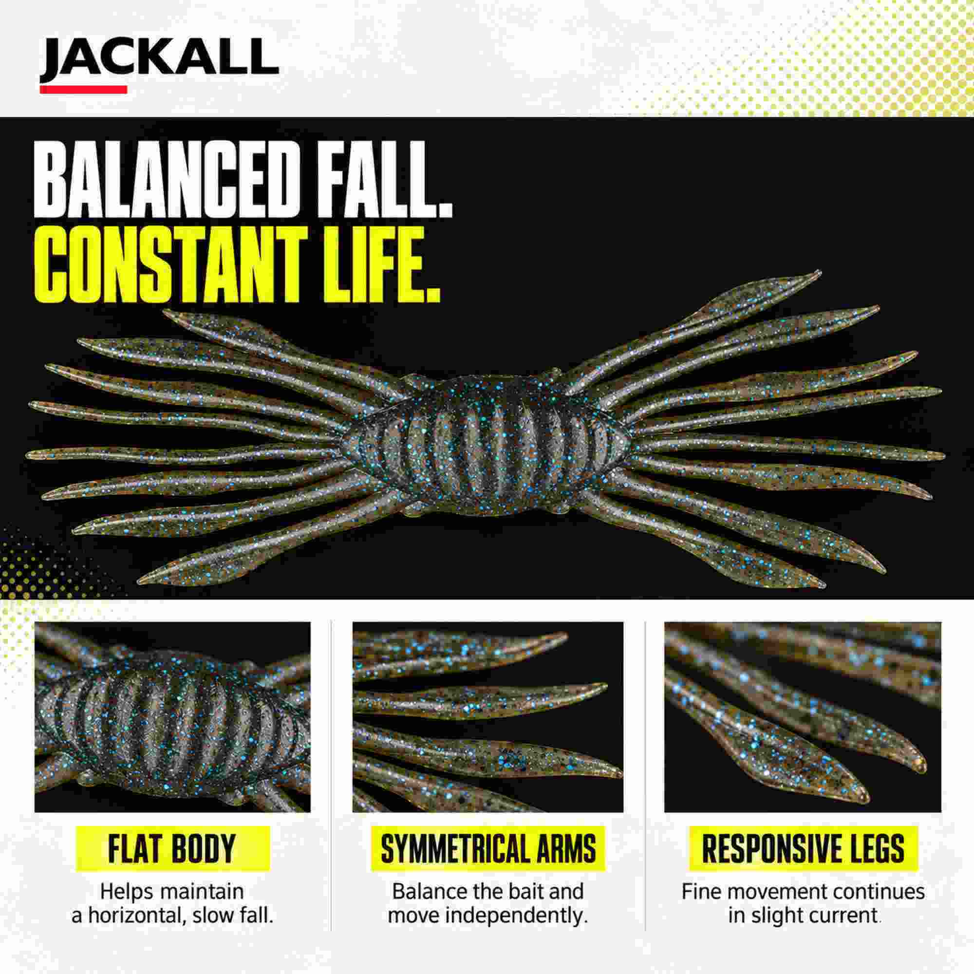 Jackall Soft Lure Drift Crab 145 mm x 45mm Dark Green Pumpkin Blue Flake (2297)