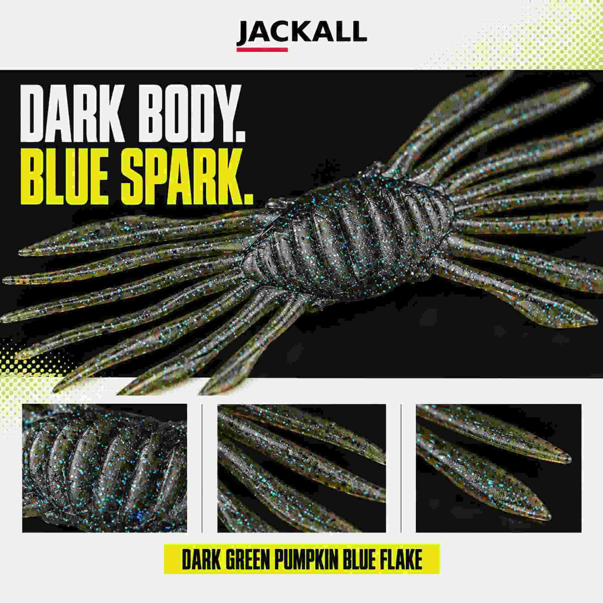 Jackall Soft Lure Drift Crab 145 mm x 45mm Dark Green Pumpkin Blue Flake (2297)