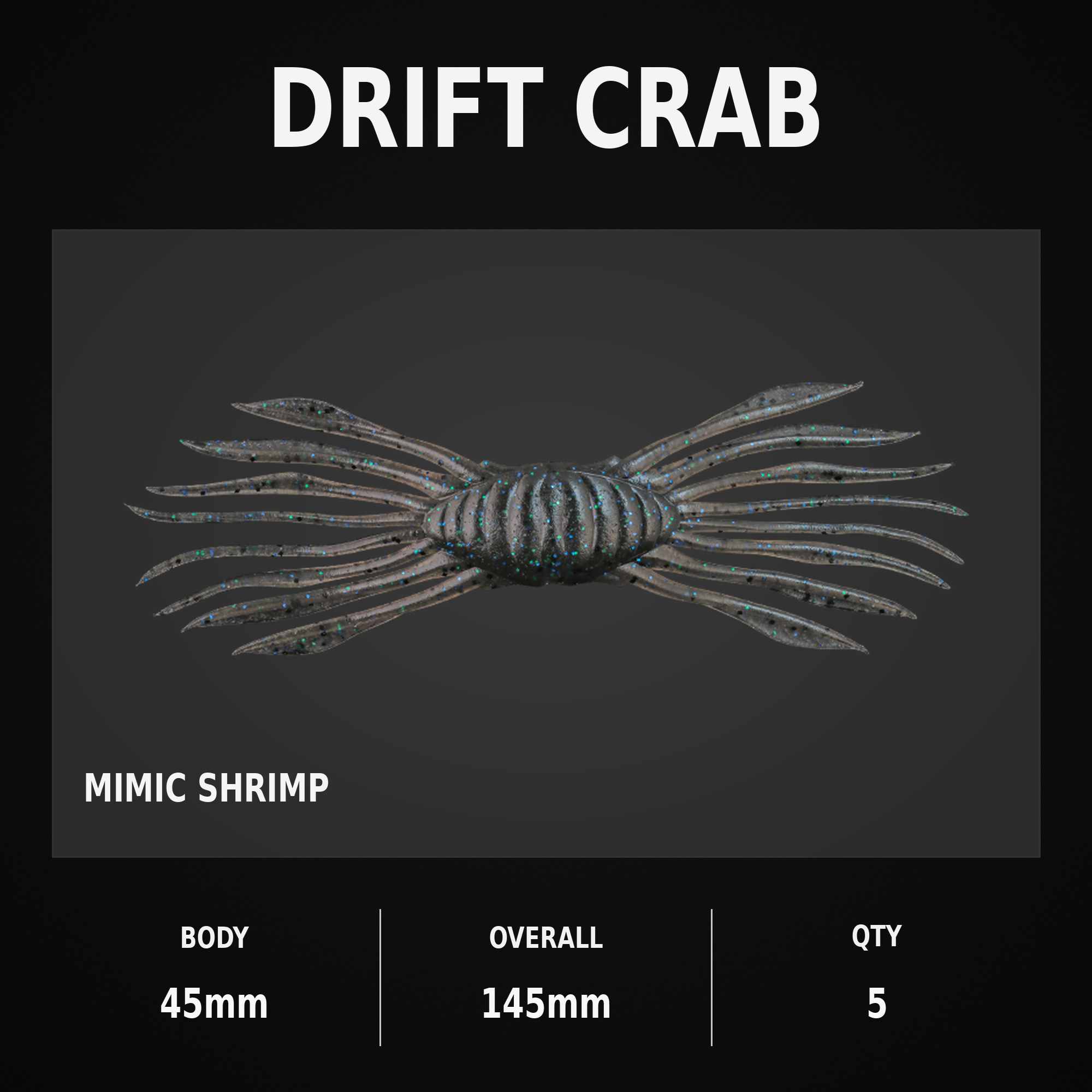 Jackall Soft Lure Drift Crab 145 mm x 45mm Mimic Shrimp (2310)