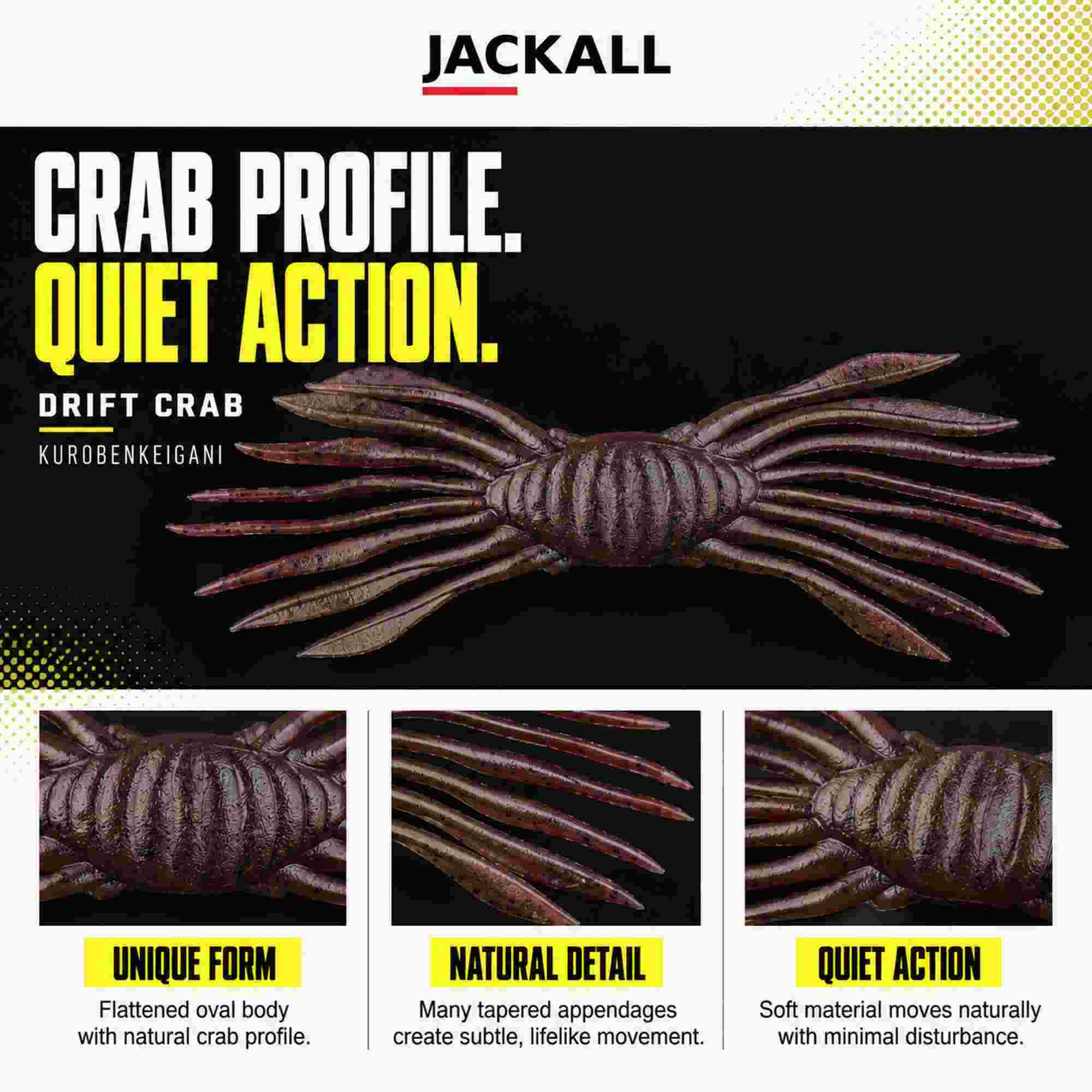 Jackall Soft Lure Drift Crab 145 mm x 45mm Kurobenkeigani (2327)