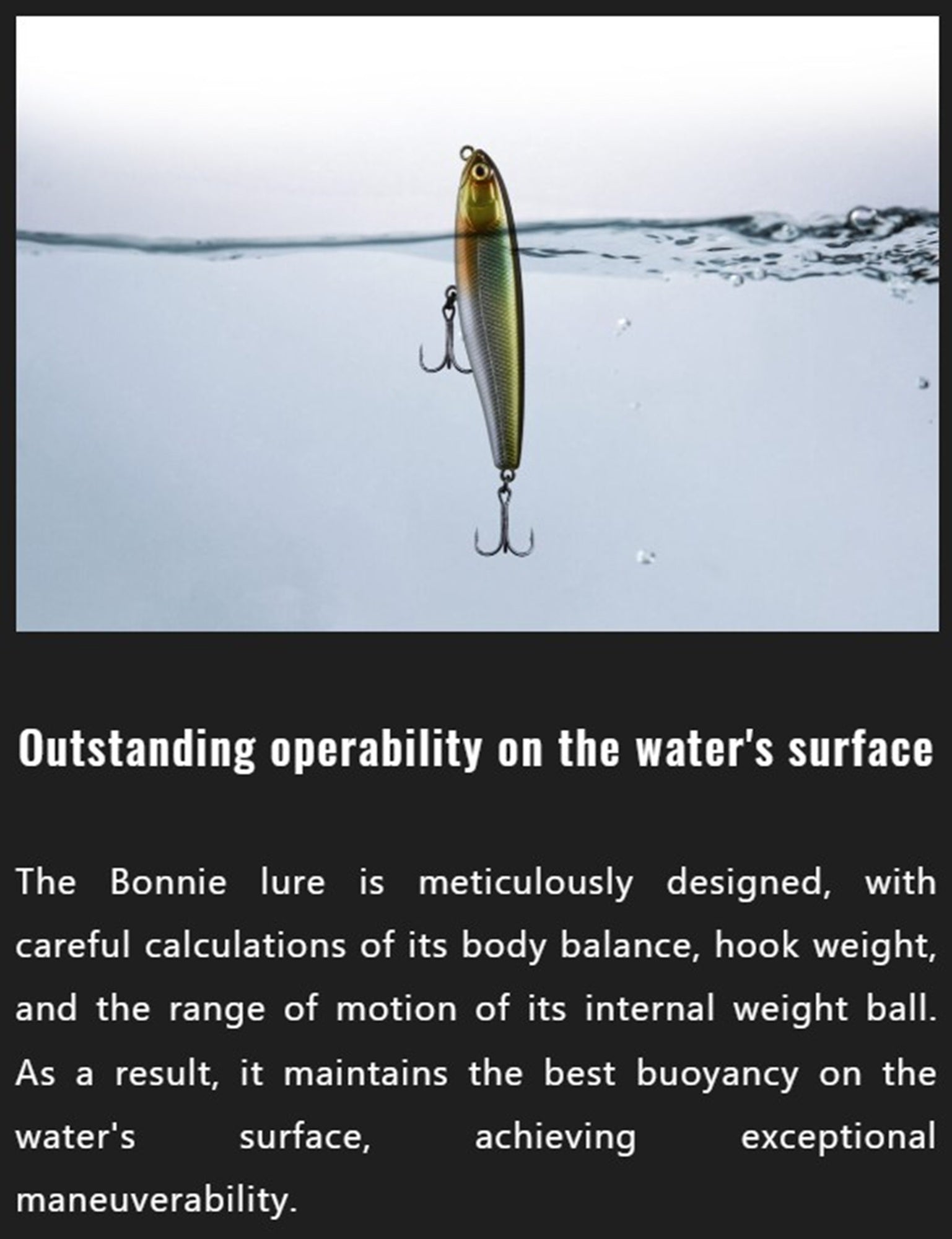 Jackall Bonnie 107 Floating Lure Bone Black (7841)